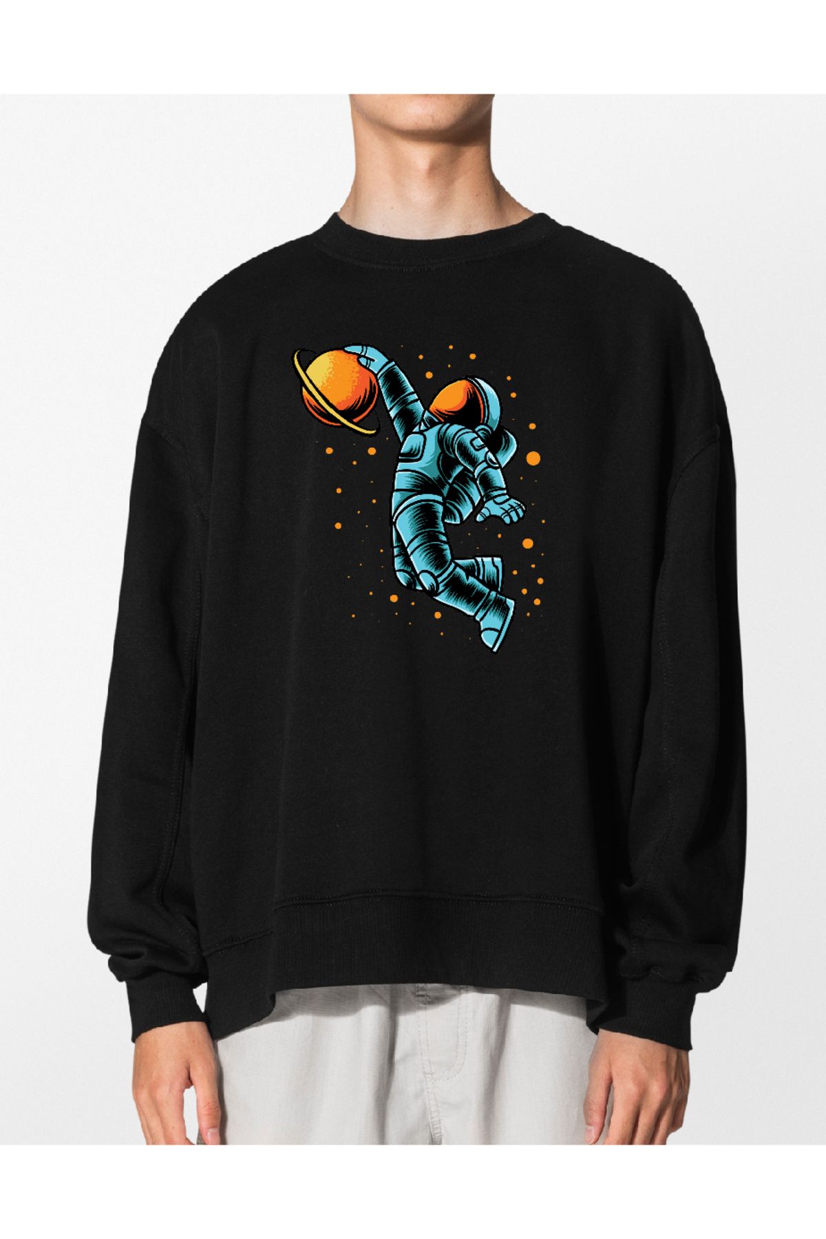 MODA Astronot Basketbolcu Tasarımlı Şardonlu Sweatshirt