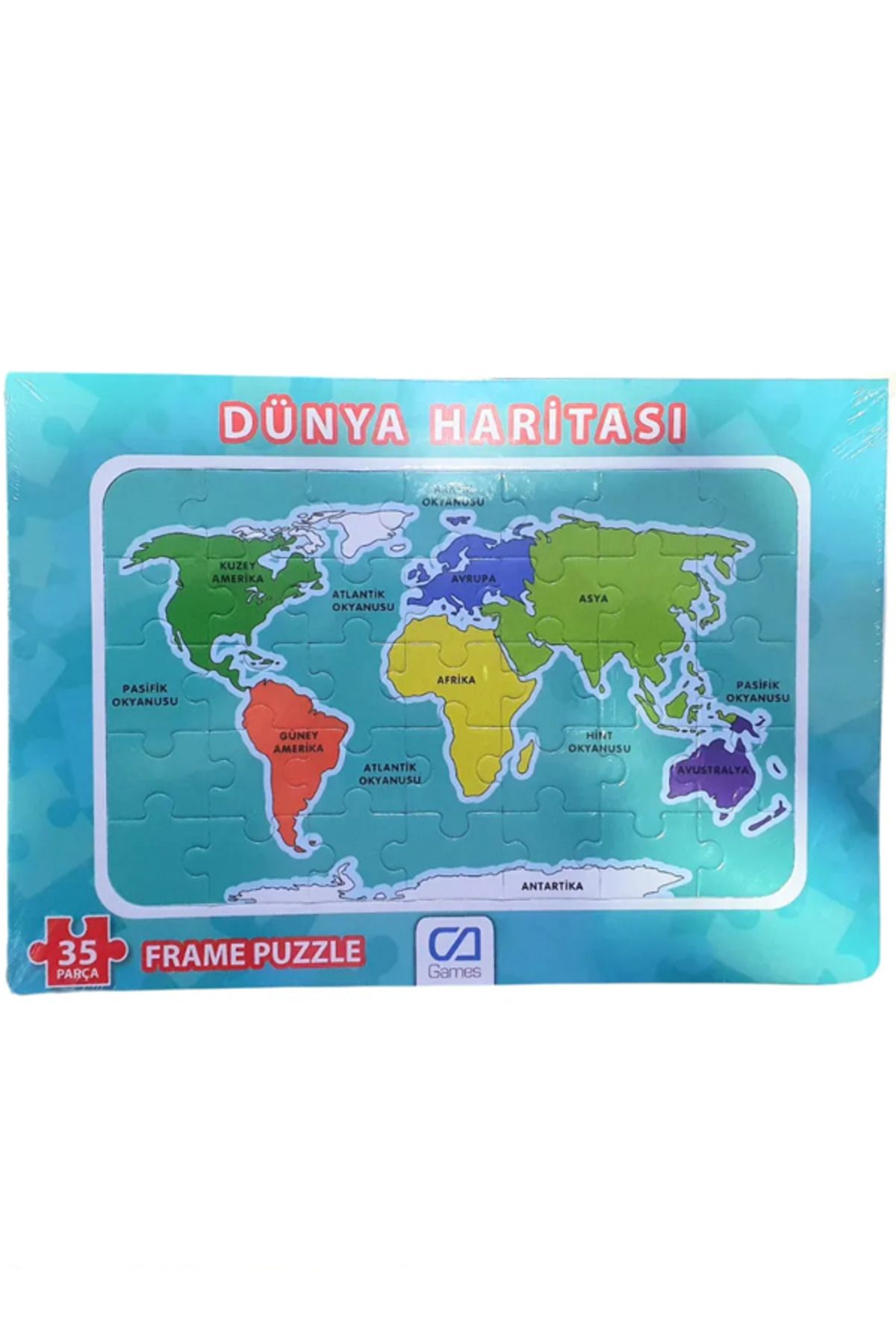 CA Games C&A Games Dünya Haritası 35 Parça Frame Puzzle