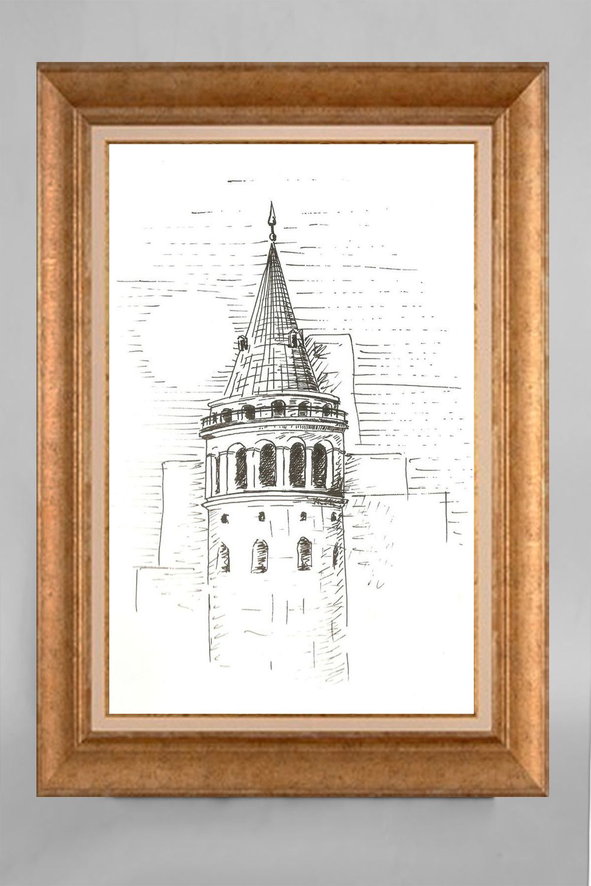 giyense ÖZEL TASARIM ÇERÇEVELİ PASPARTULU TABLO V756