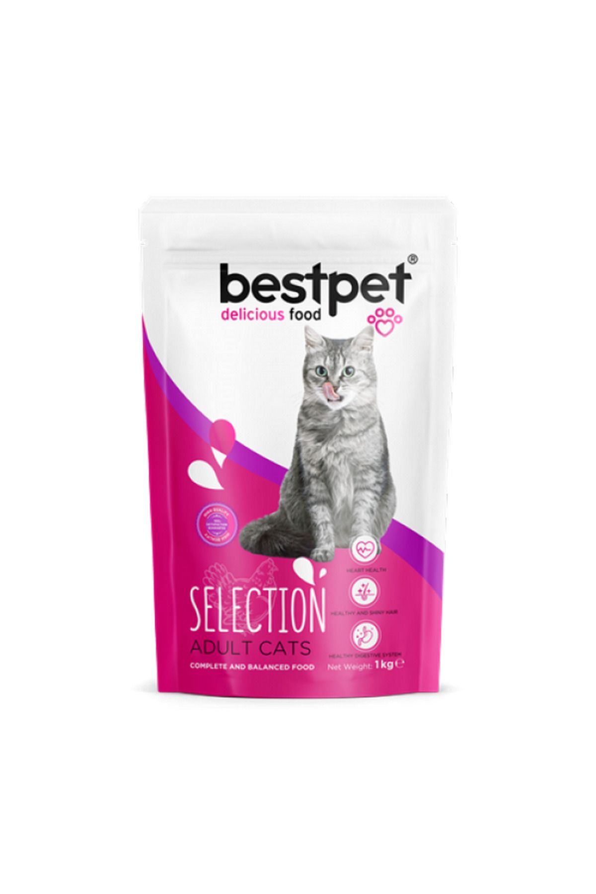 Bestpet Yetişkin Seçici Kediler İçin Tavuk Etli Kuru Mama 1 kg X 10 ADET 462122