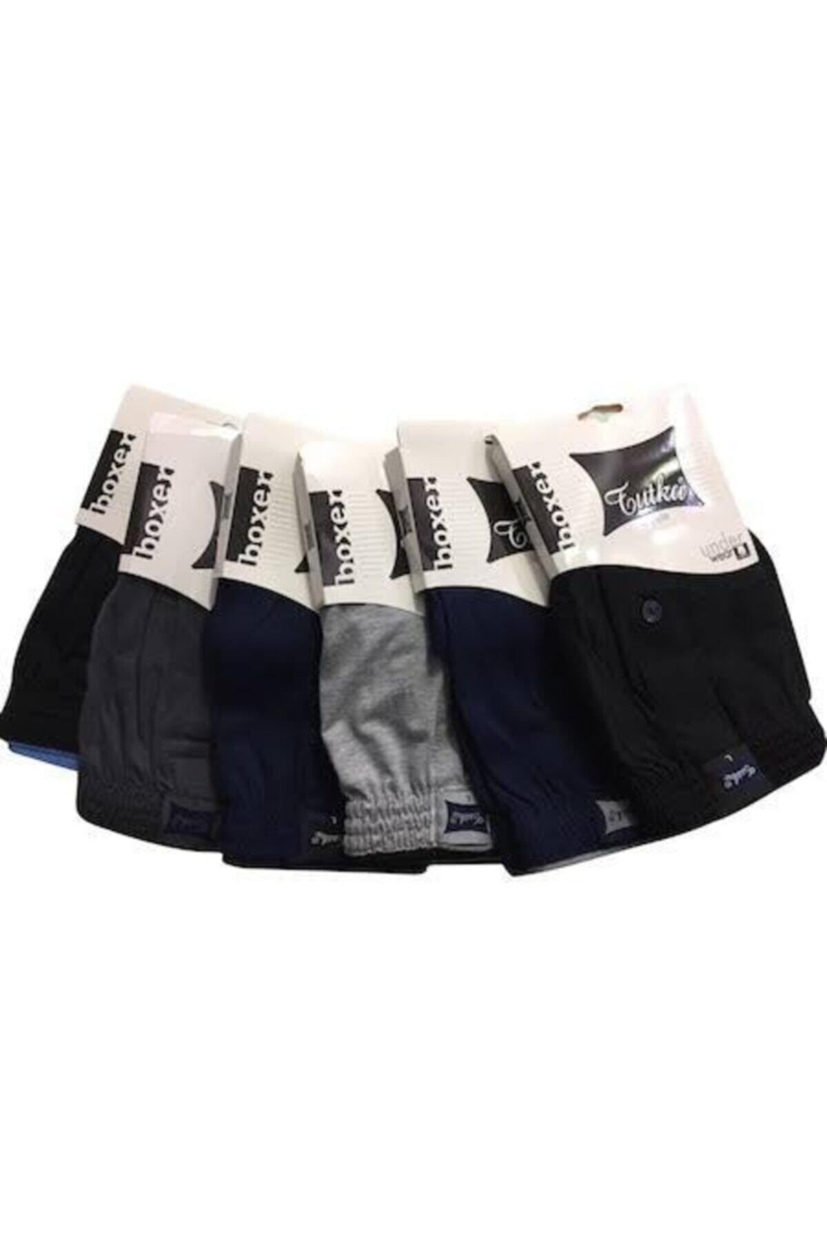 KEYAL Tutku Erkek Karışık Renk 6'lı Paket Penye Düğmeli Boxer Terkarışık0117