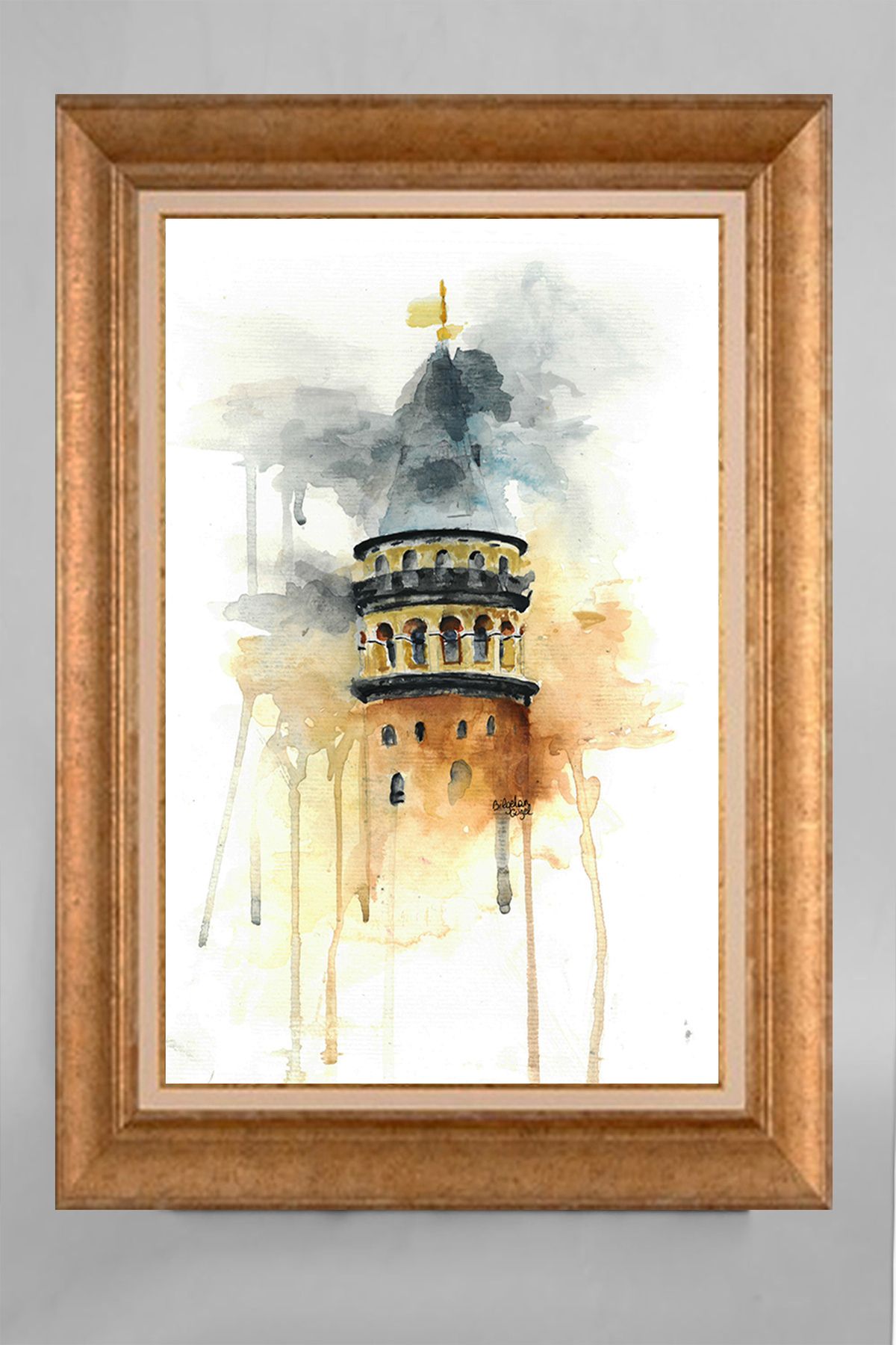 giyense ÖZEL TASARIM ÇERÇEVELİ PASPARTULU TABLO V563