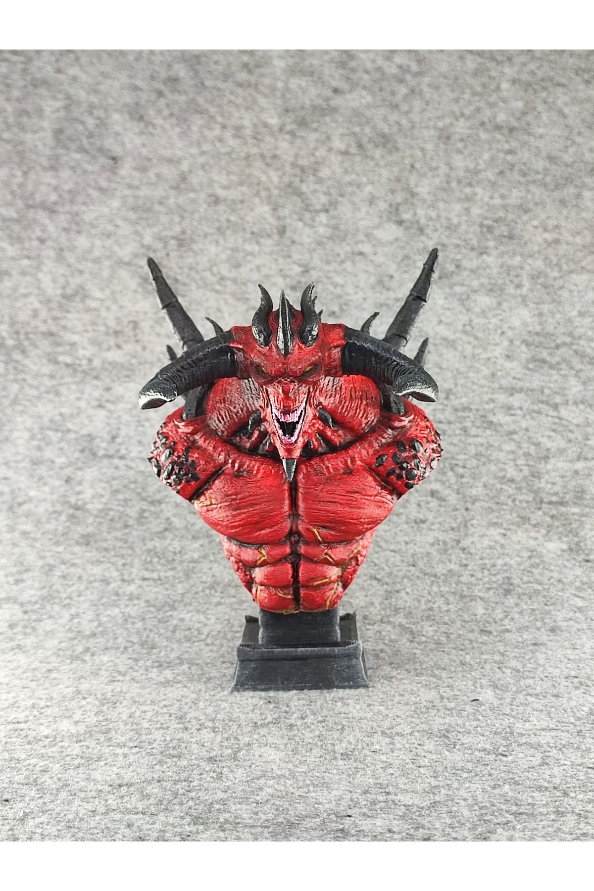 PWUL WORKS Diablo 4 Diablo Büstü | 17 cm | 3D Baskılı | El Boyaması | Koleksiyonluk