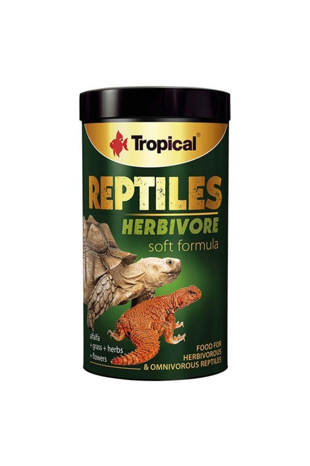 Tropical Reptiles Herbivore Soft Otobur ve Omnivor Sürüngenler için Yem 250 Ml 65 Gr