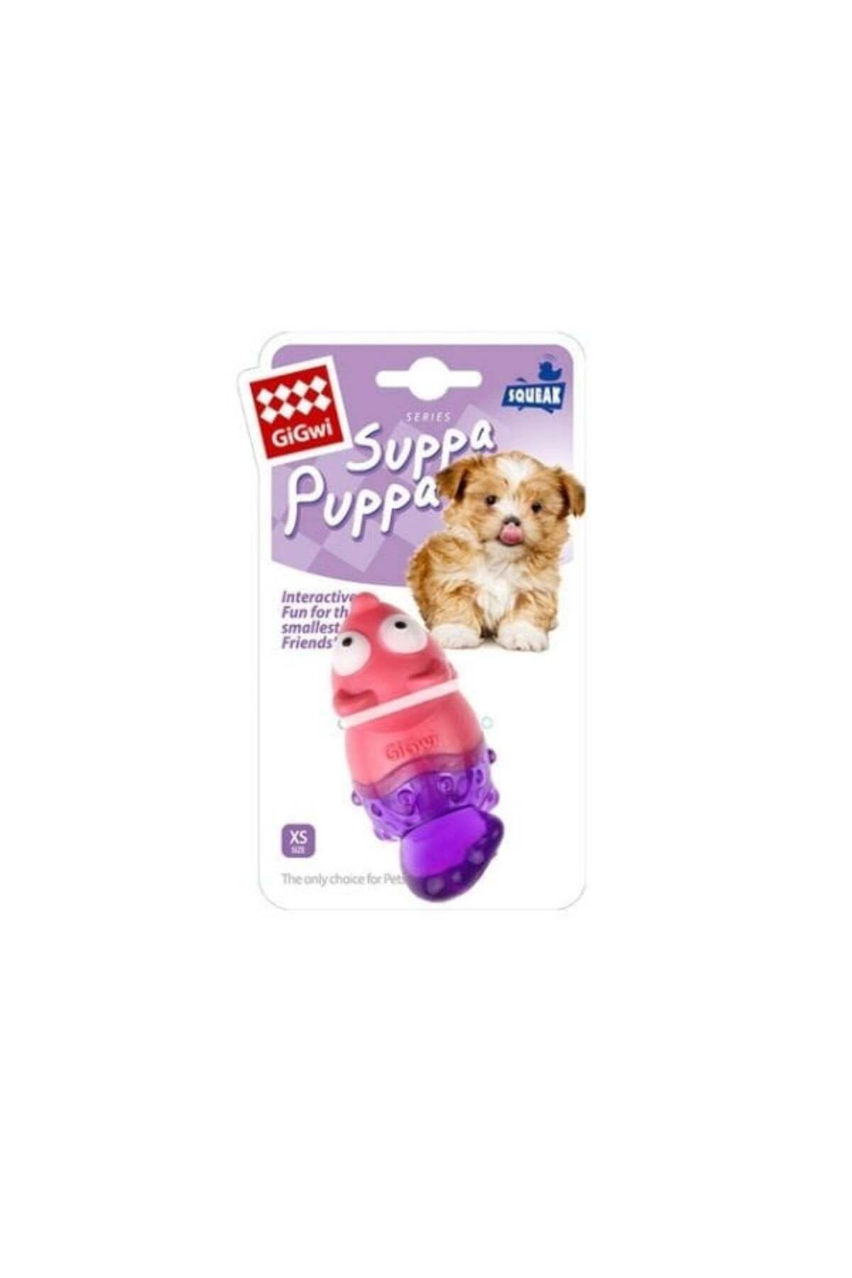 Gimcat Gigwi Suppa Puppa Tilki Plastik Köpek Oyuncağı Mor/Pembe 7.5x4.5x5 Cm