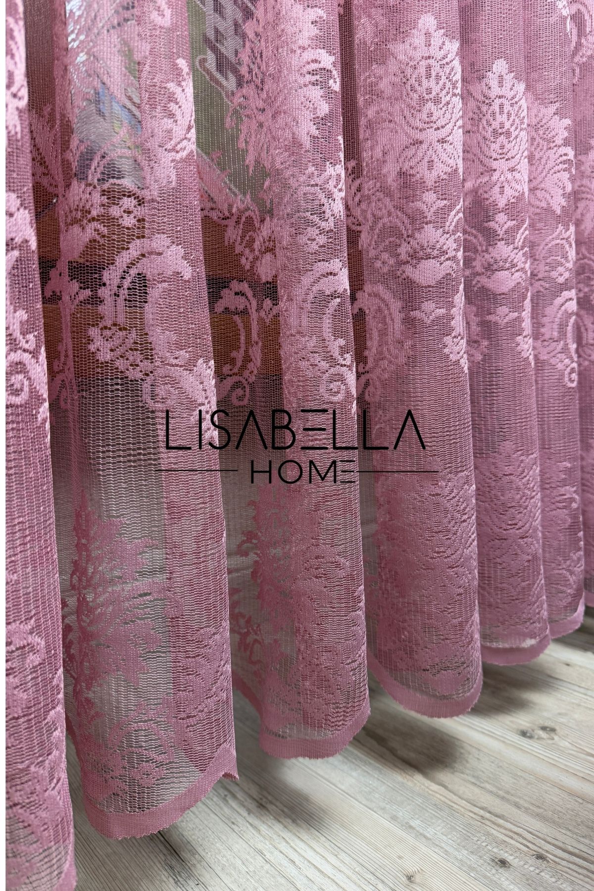 LisabellaHome Pembe Düş Tül Perde 1x3 Pileli