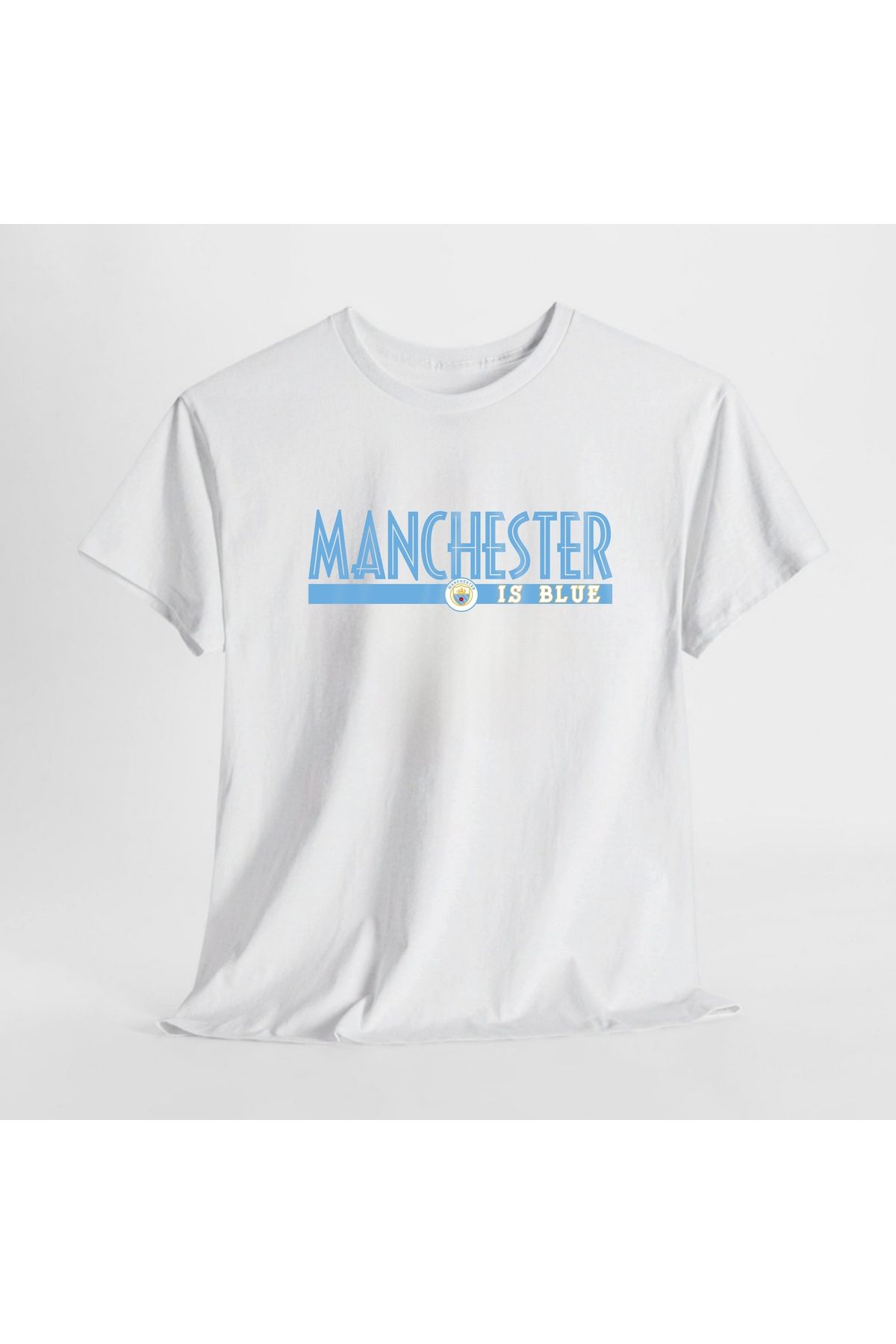 SARI Manchester Blue Temalı %100 Pamuk Tshirt