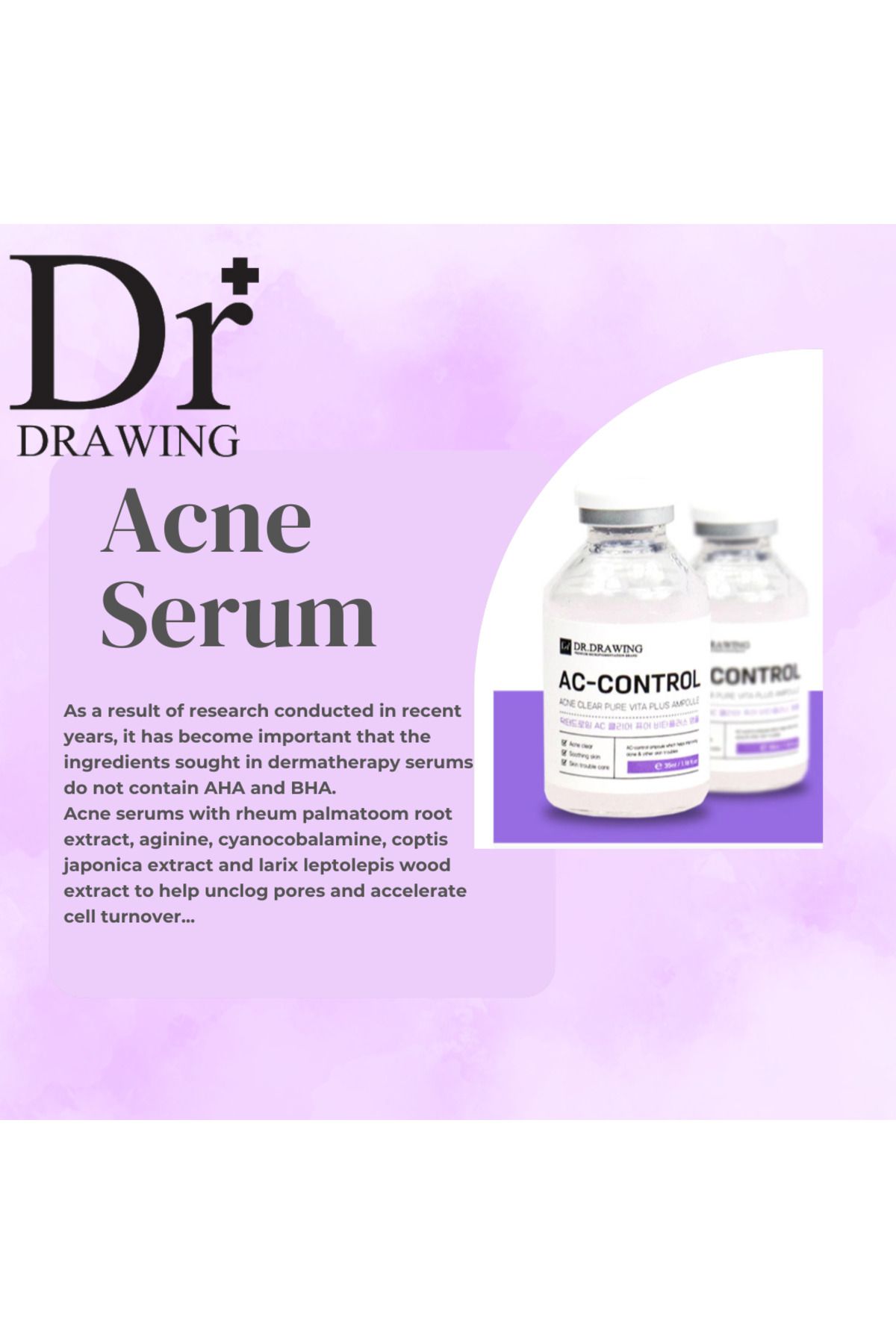 Dr Drawing AC-CONTROL Acne Clear Pure Vita Ampoule Serum 35 ml Akneli ve Yağlı Ciltler İçin Cilt Serumu