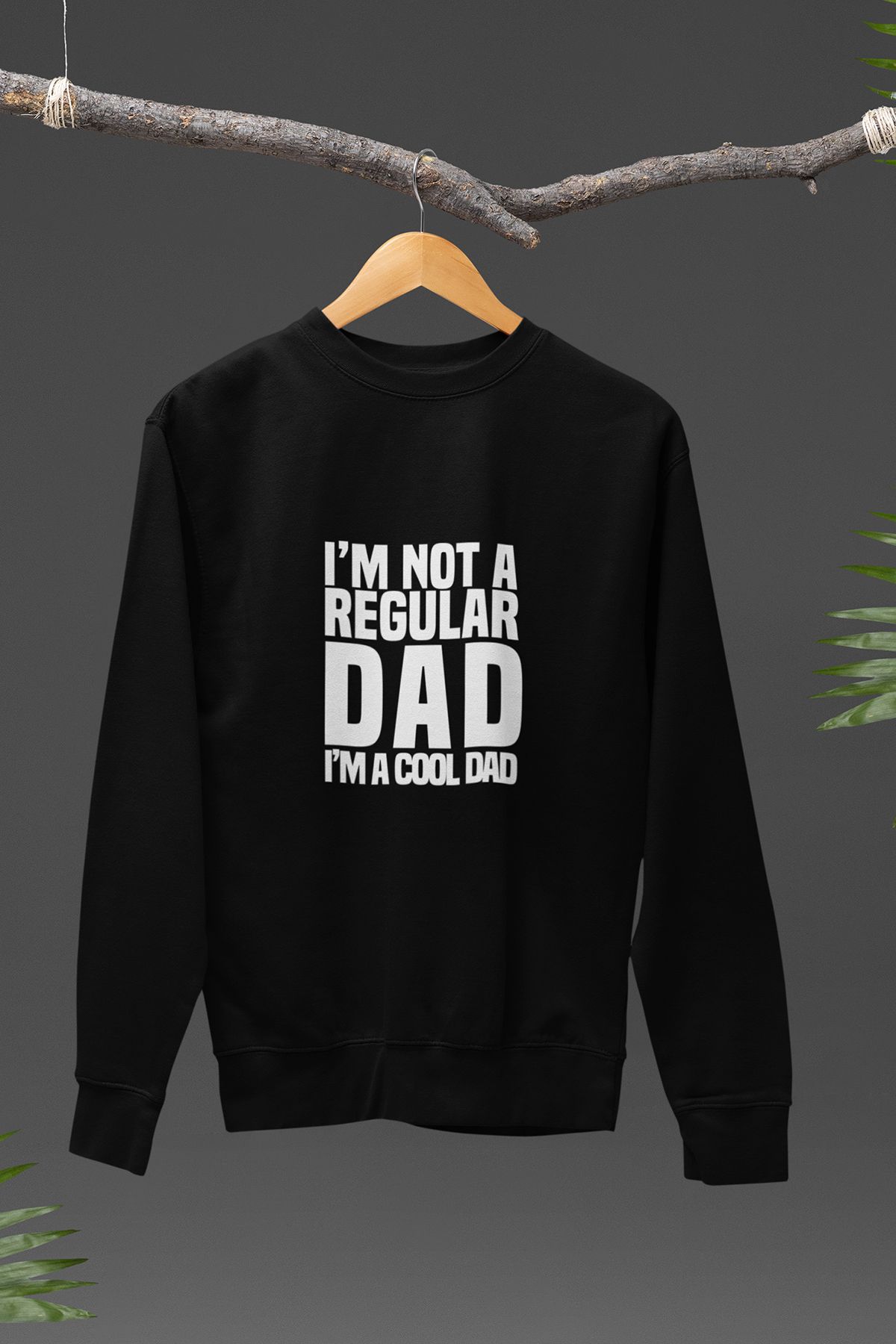 qoeuyl boutique I 'm Not A Regular, I'm A Cool Dad Baskılı Eğlenceli Hediyelik %100 Pamuk Bisiklet Yaka Sweatshirt