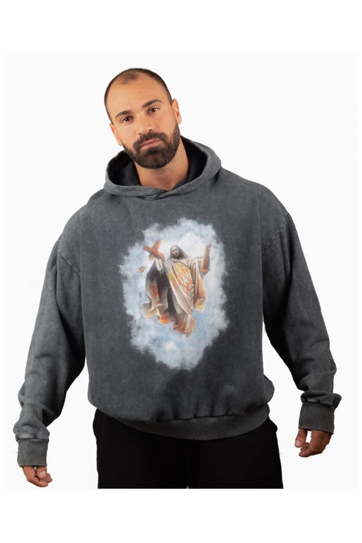 Muu Legacy JESUS Oversize Sweatshirt %100 Pamuk Dijital Baskılı