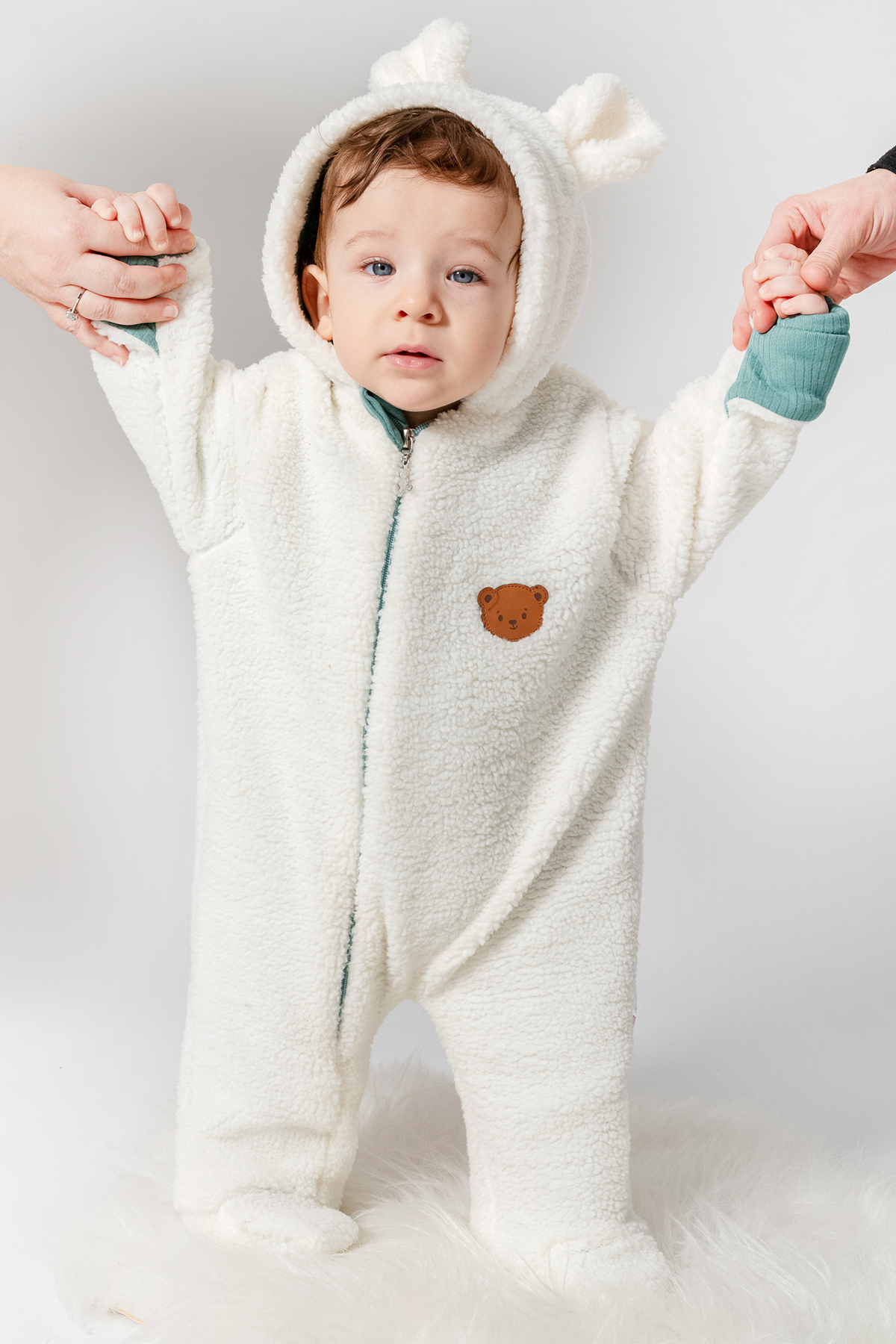 Baby Animals Welsoft Peluş Kuzu Katlanır Eldivenli %100 Pamuk Astar Unisex Kız Erkek Çocuk Bebek Uyku Tulumu fotoğrafı 5 (önizleme)