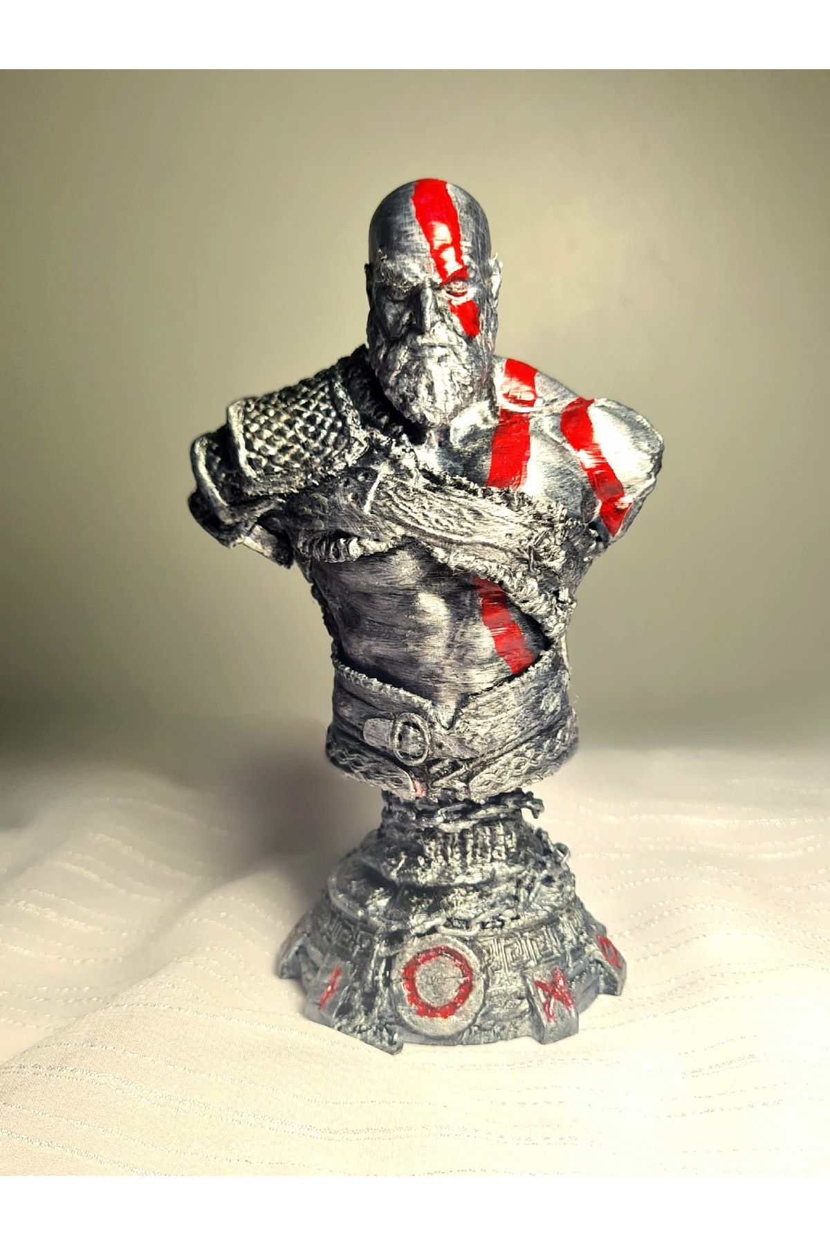 eselya 3d God of War / Kratos Leviathan Büst Figürü / Playstation Oyun Karakteri 15cm