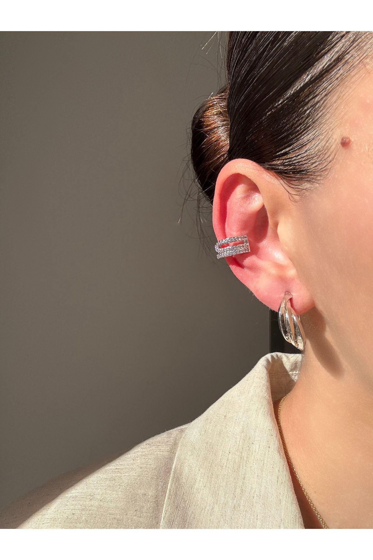 Ressia-Striped Shiny Vip Cartilage Earrings 2