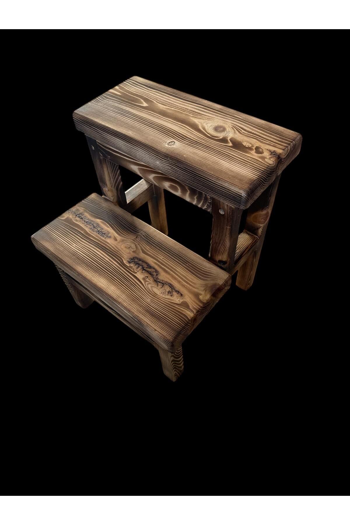 çetindekorasyon-Two Step Wooden Stool - Ladder 2