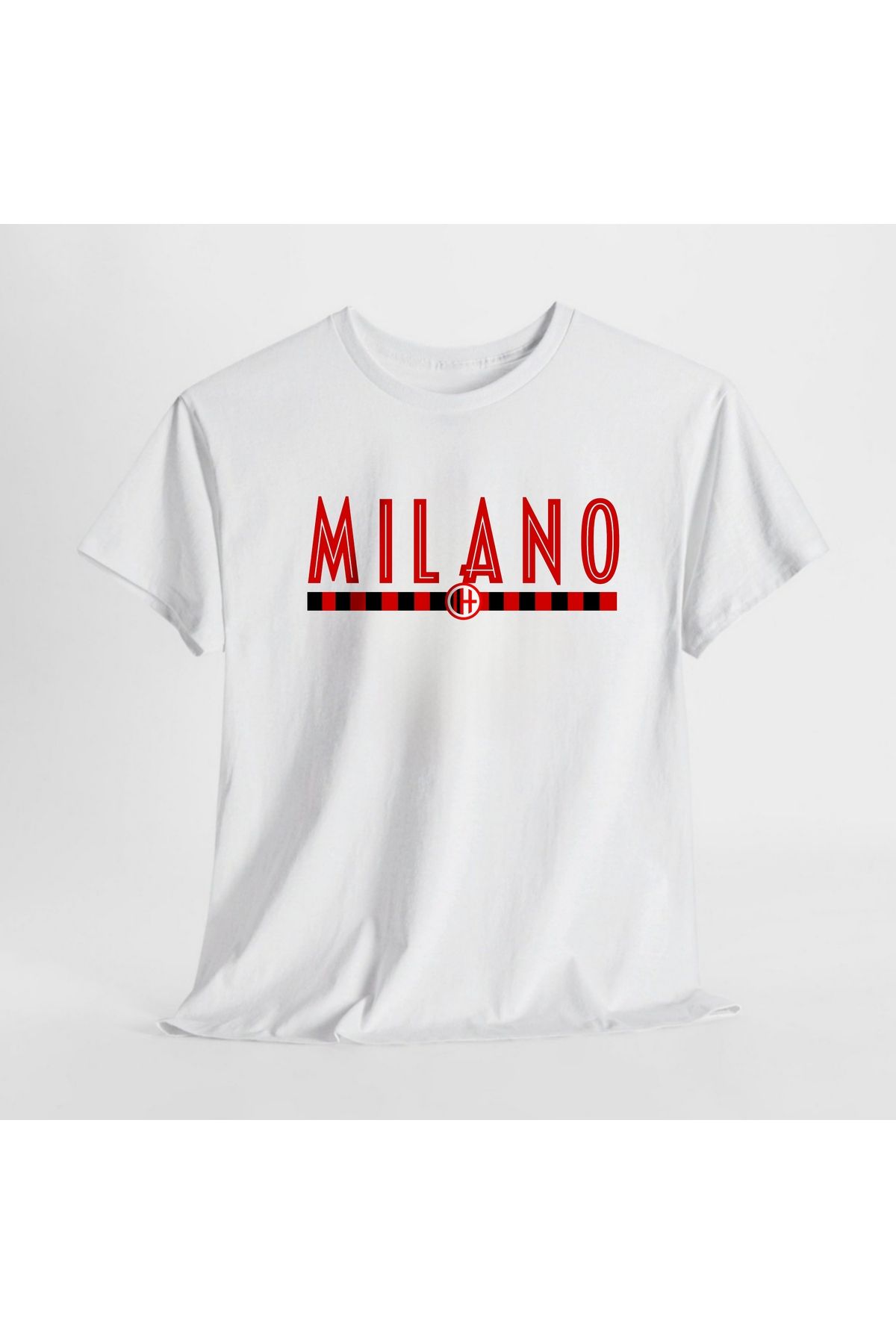 SARI Milano Siyah Kırmızı Temalı %100 Pamuk Tshirt