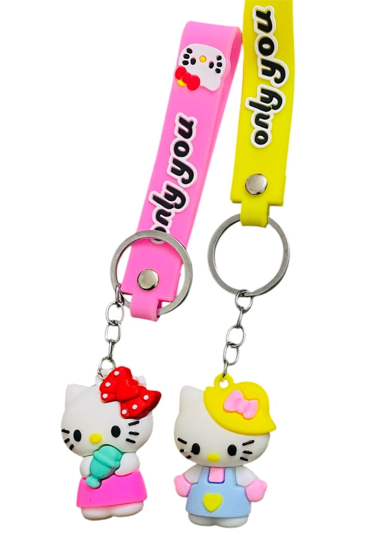 Happy Trend Hello Kitty Figürlü 2 li Set 3D Yumuşak Anahtarlık ve Çanta Süsü (2 Adet)