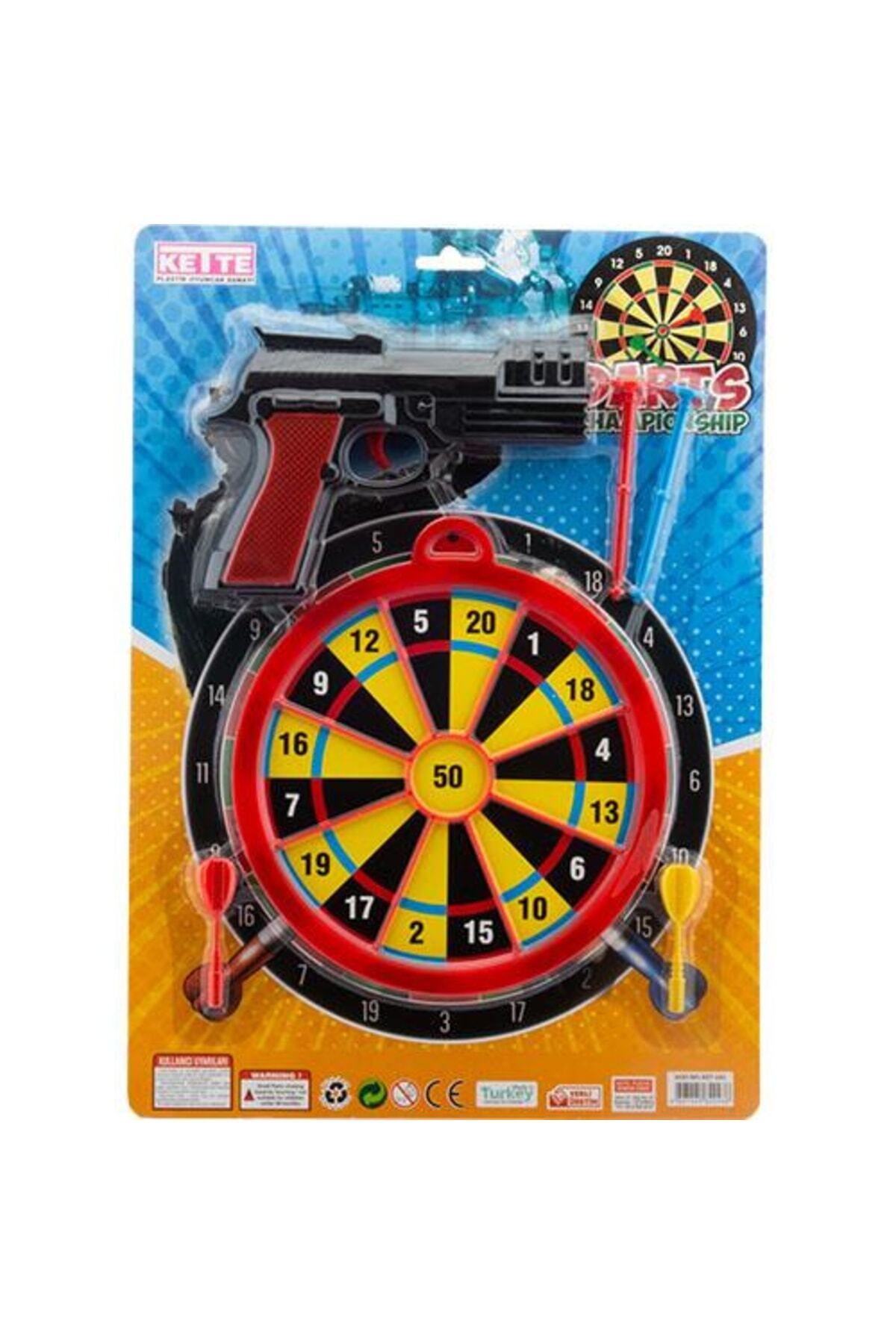 KETTE Ket.243 Kette Dart Ve Plastik Ok Atan Tabanca Dart Seti