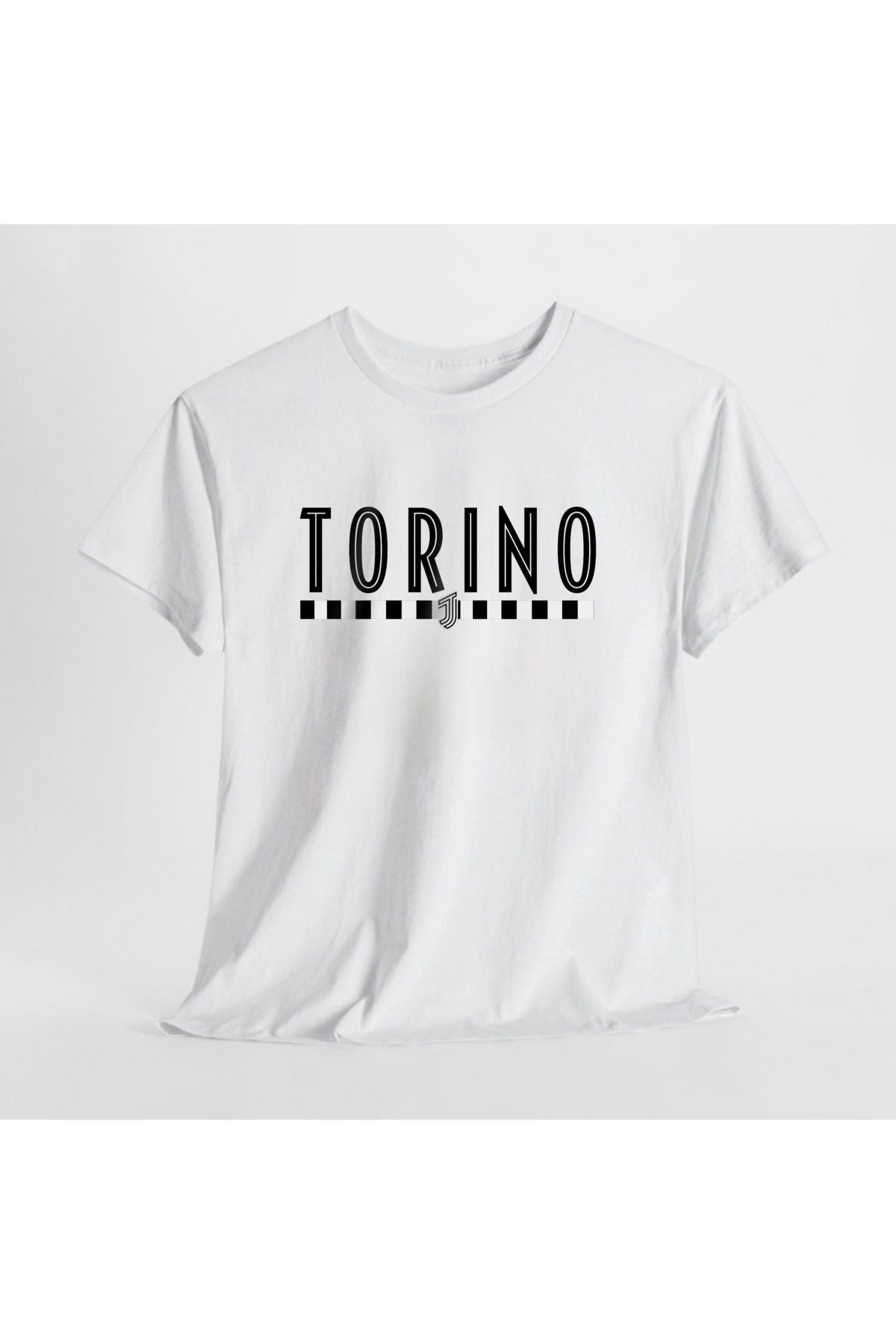 SARI Torino Siyah Beyaz Temalı %100 Pamuk Tshirt