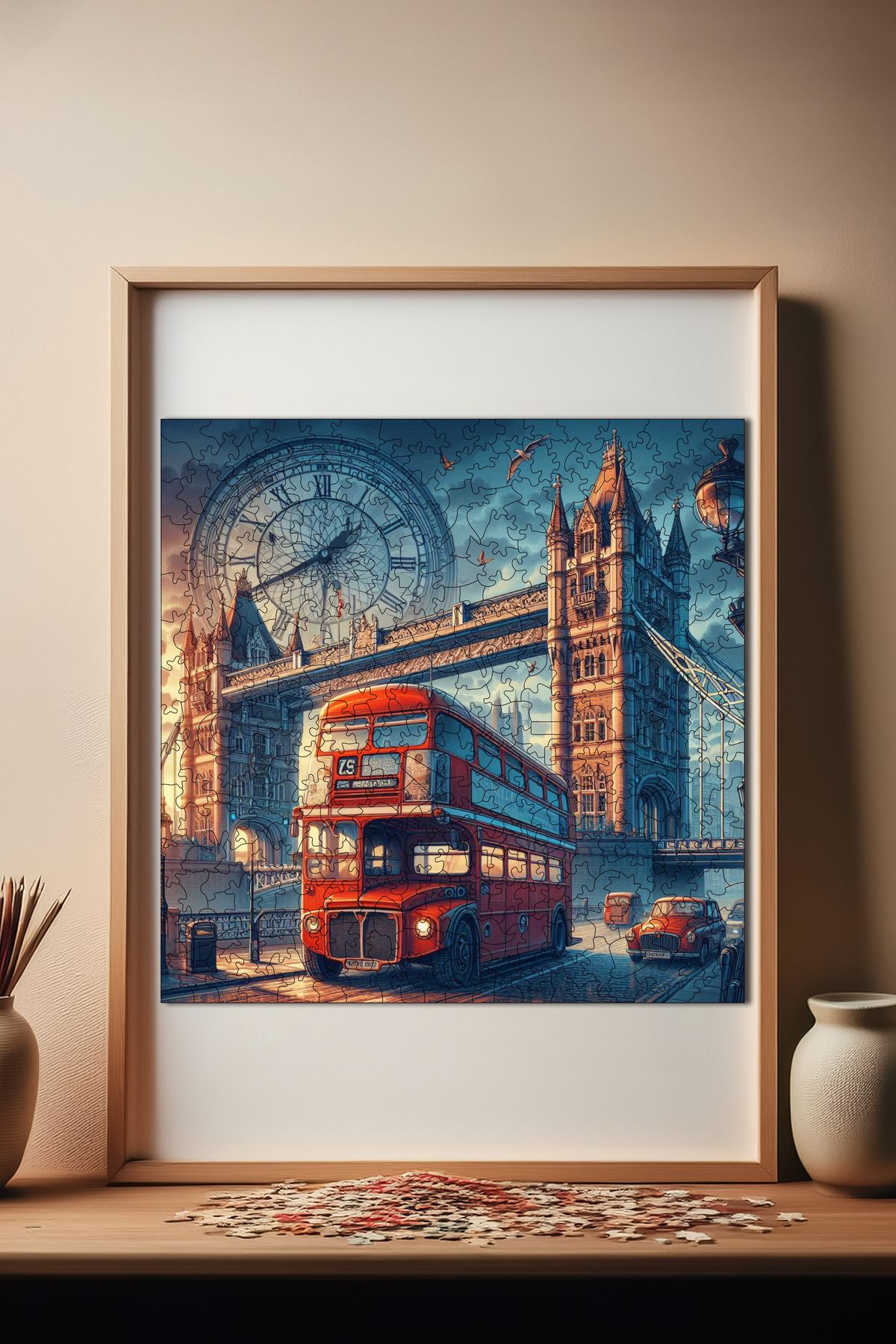 Pinecone-London Wooden Puzzle - 353 Piece Jigsaw Puzzle, Unique Foil, 29X29 cm Length S1-19 1
