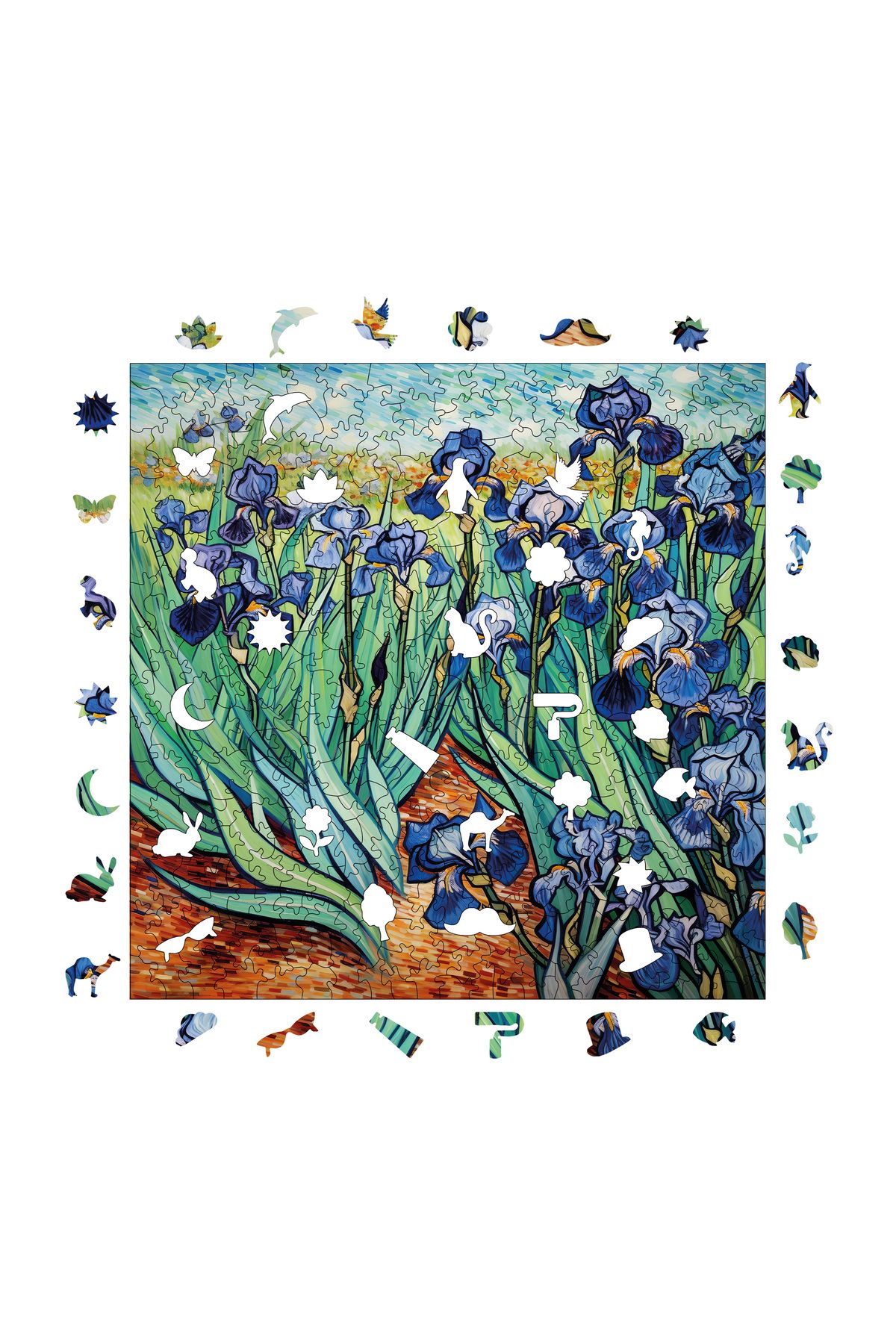 Pinecone-Van Gogh Irises Reproduction - Wooden Puzzle, Unique Piece, Puzzle 353 Pieces, 29X29 cm S1-31 3