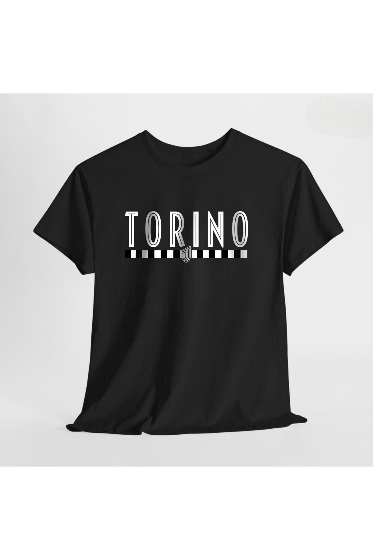 SARI Torino Siyah Beyaz Temalı %100 Pamuk Tshirt