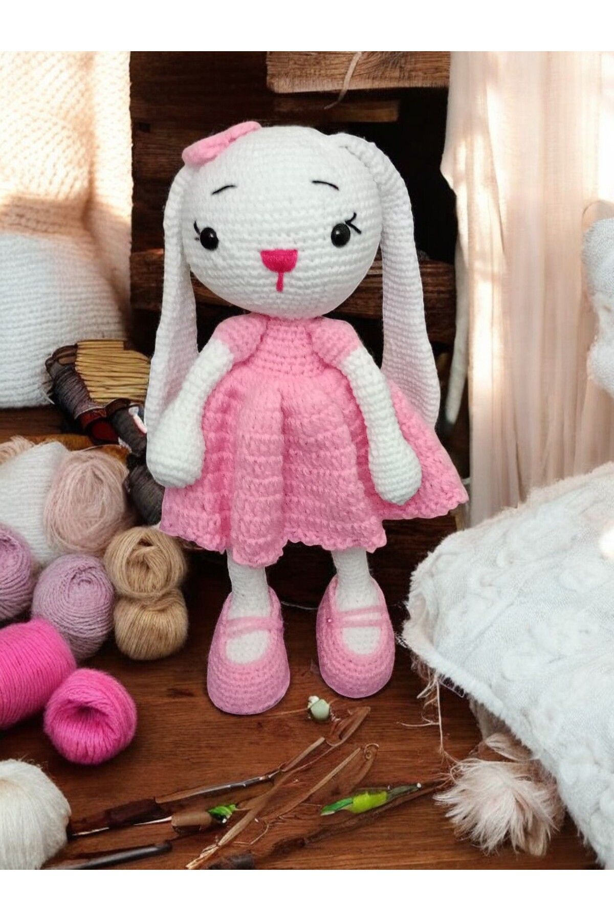 düğüm yastık Amigurumi - Elbiseli Tavşan