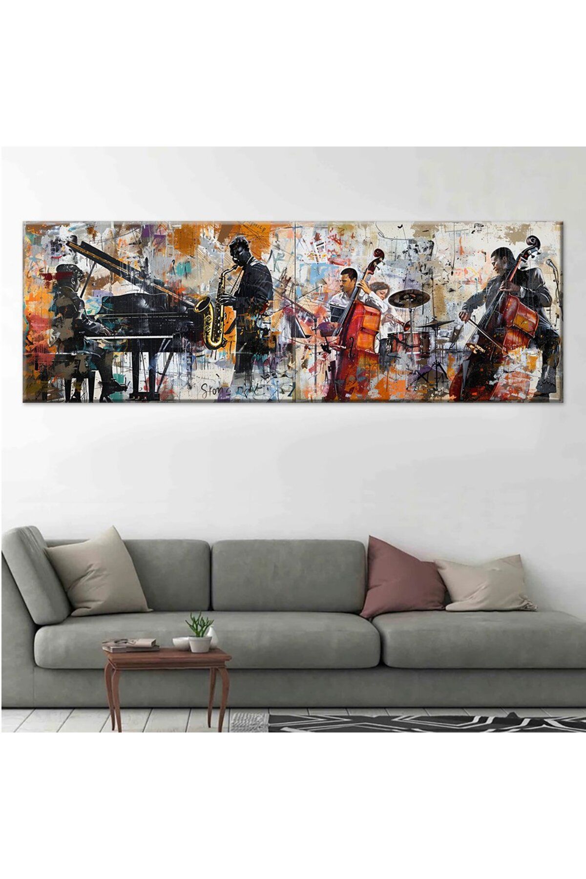 Ritmo Canvas Jazz Müzik Canlı Konser Konseptli Panaroma Kanvas Tablo