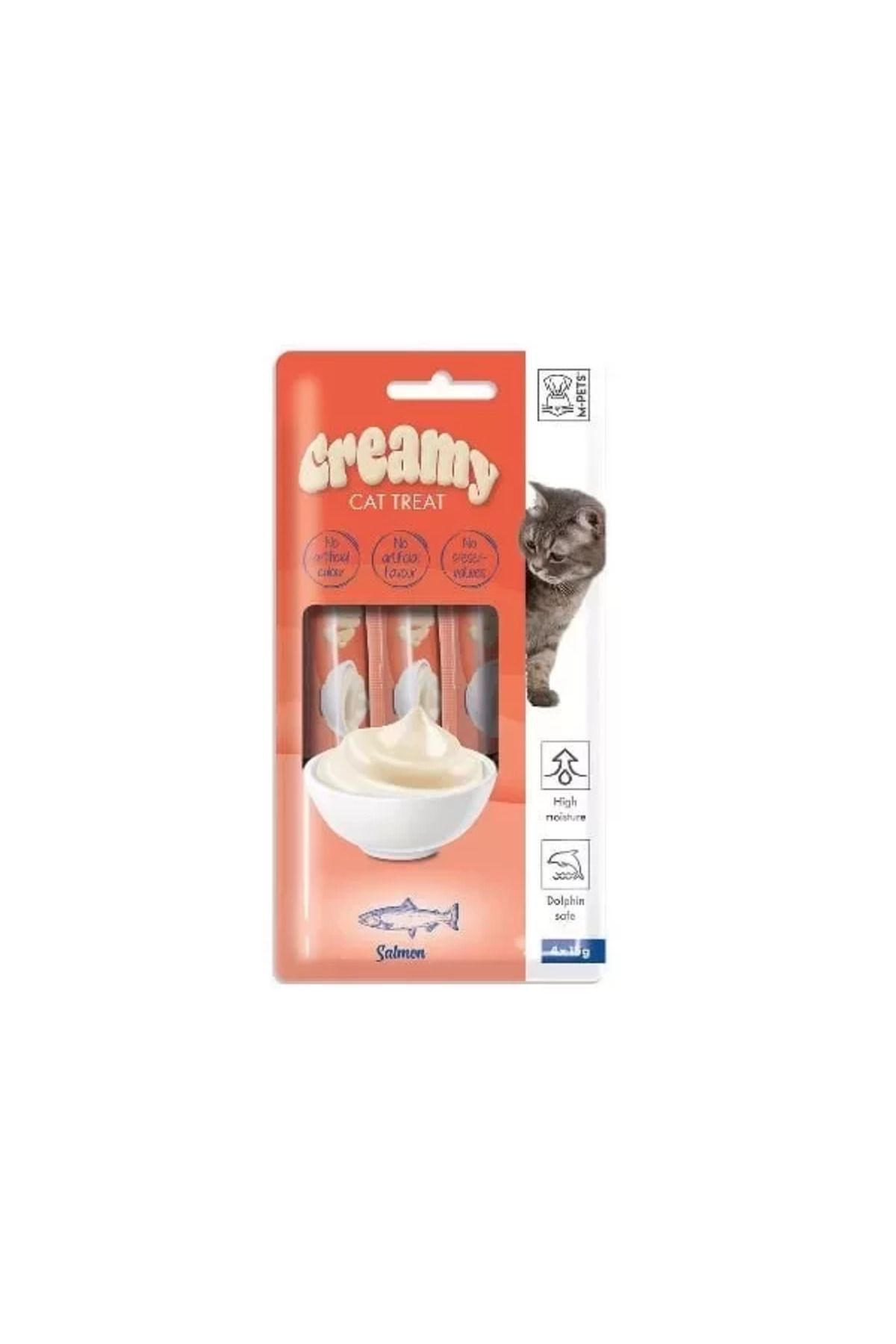 TREND M-Pets Creamy Somonlu Sıvı Kedi Ödülü 15 Gr 4 Adet