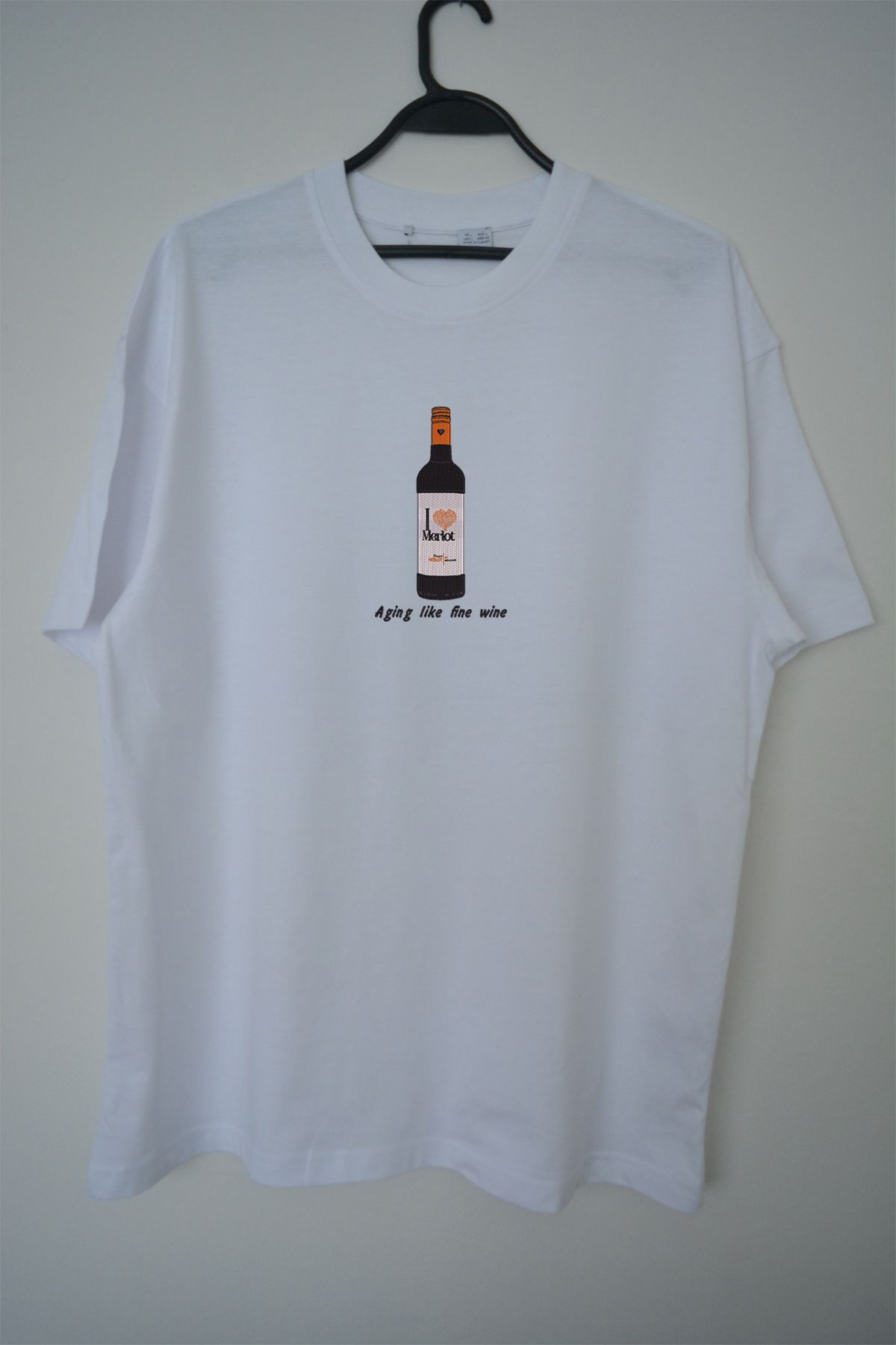 EldenStitch Merlot Nakış İşlemeli Unisex Oversize T-Shirt