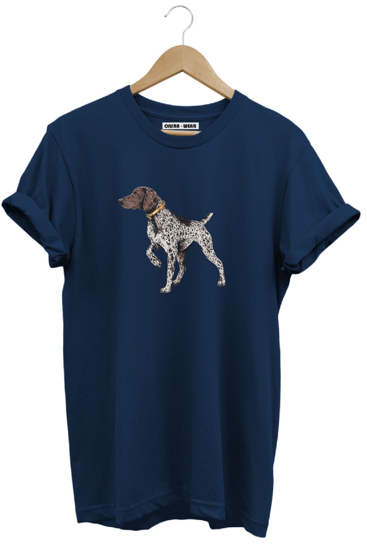 MODA Avcılık Hunting Pointer Av Köpeği Baskılı Doğa Vahşi Yaşam %100 Pamuk Regular Fit T-Shirt