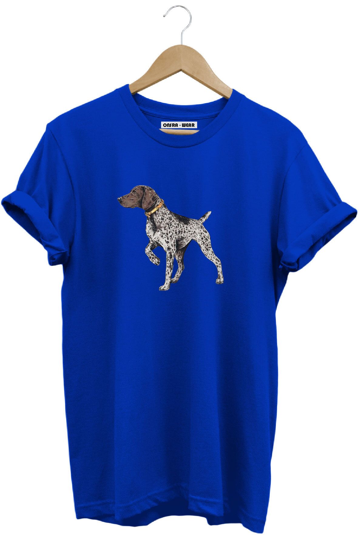 MODA Avcılık Hunting Pointer Av Köpeği Baskılı Doğa Vahşi Yaşam %100 Pamuk Regular Fit T-Shirt