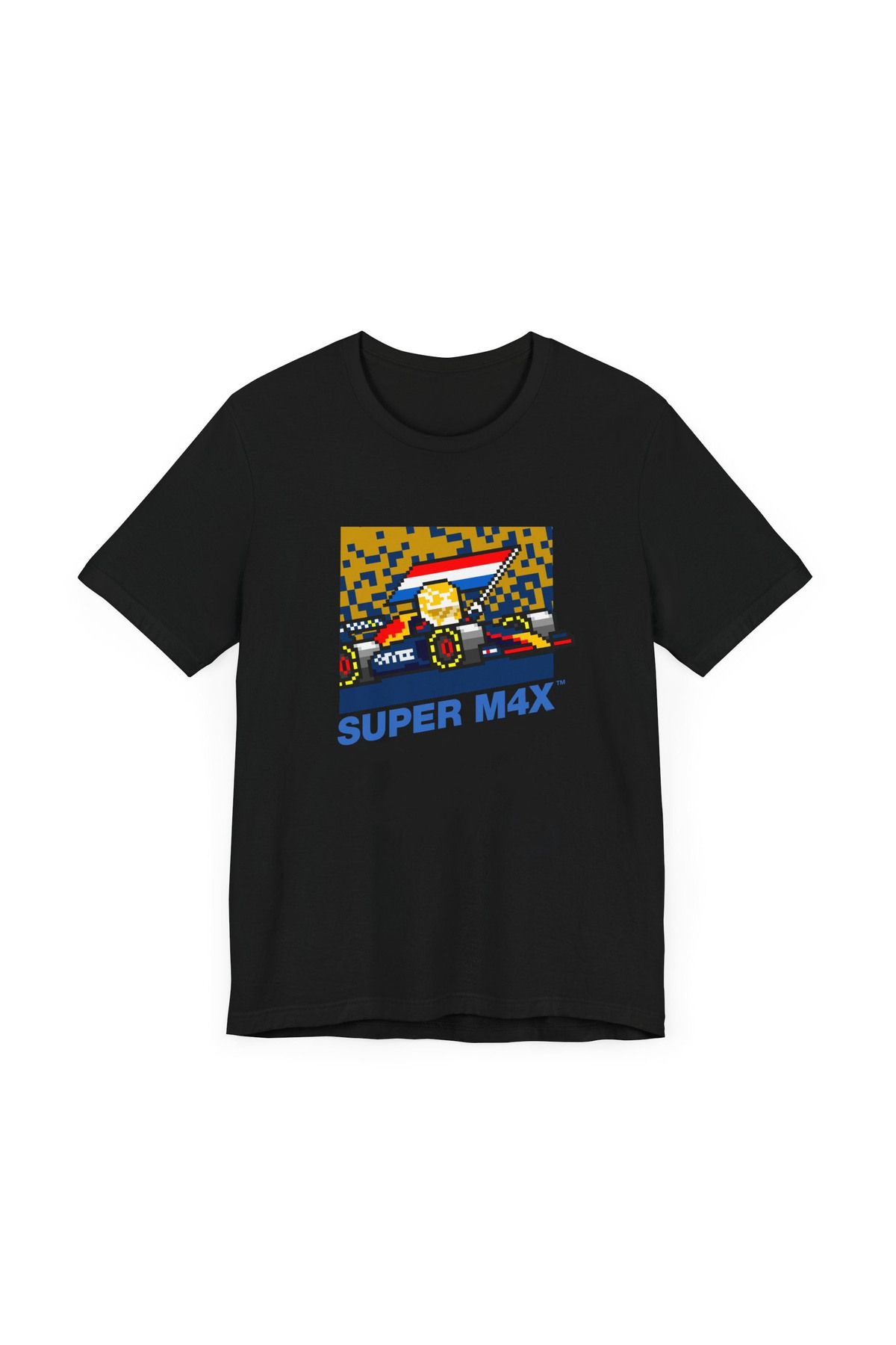 LEIVOR Formula 1 Pilot 8 Bit Tasarım Baskılı Siyah T-shirt