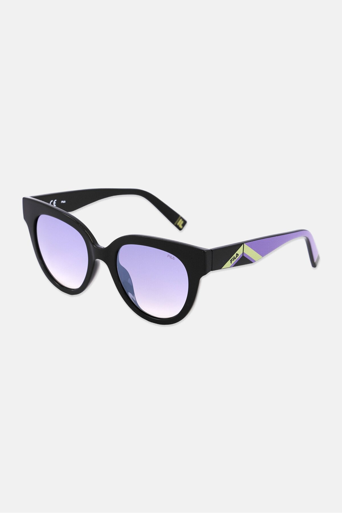 Fila-Women Sfi119v Round Sunglasses, Black/purple 3
