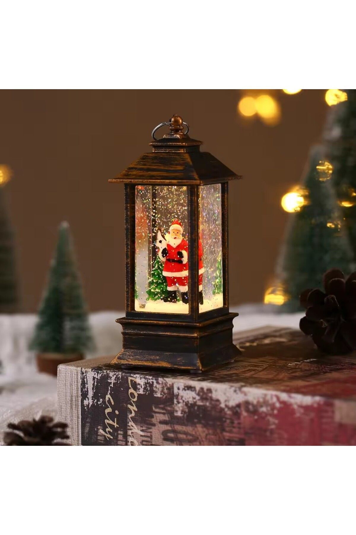 Elioure Santa Christmas Lantern Hediyelik LED'li Noel Baba Figürlü Şamdan