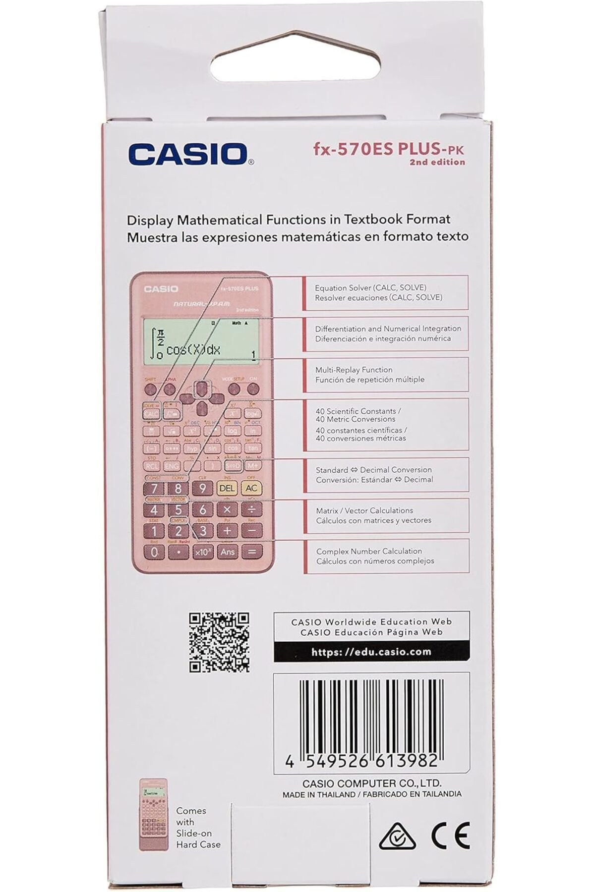Casio-آلات حاسبة علمية قياسية 10 + 2 رقم 417 وظيفة لون وردي FX-570ESPLUS2PKWDT 4