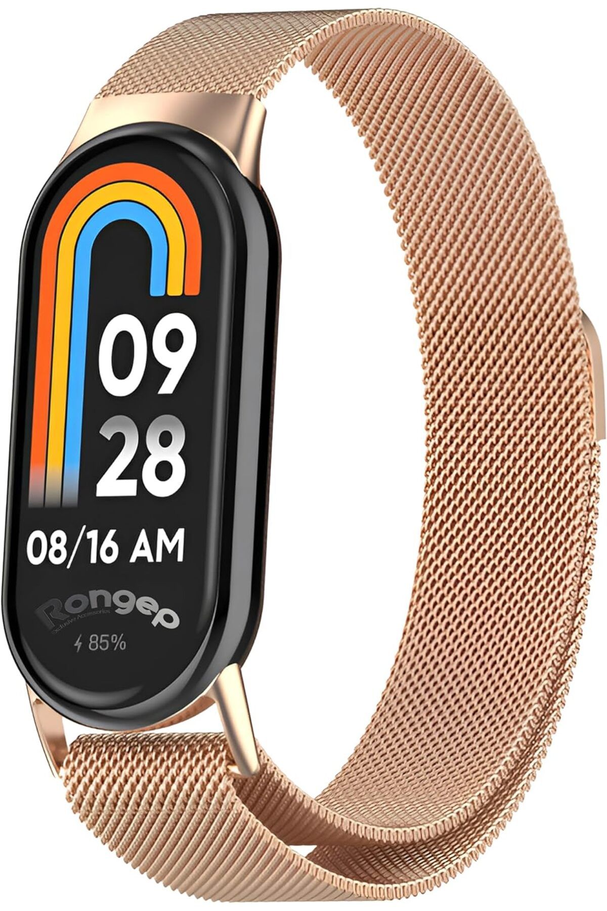 STOREMAX Gfc Store Xiaomi ile Uyumlu Mi Band 9/8 İçin  Loop Metal Hasırlı Kordon Manyetik Tasarımlı Ter