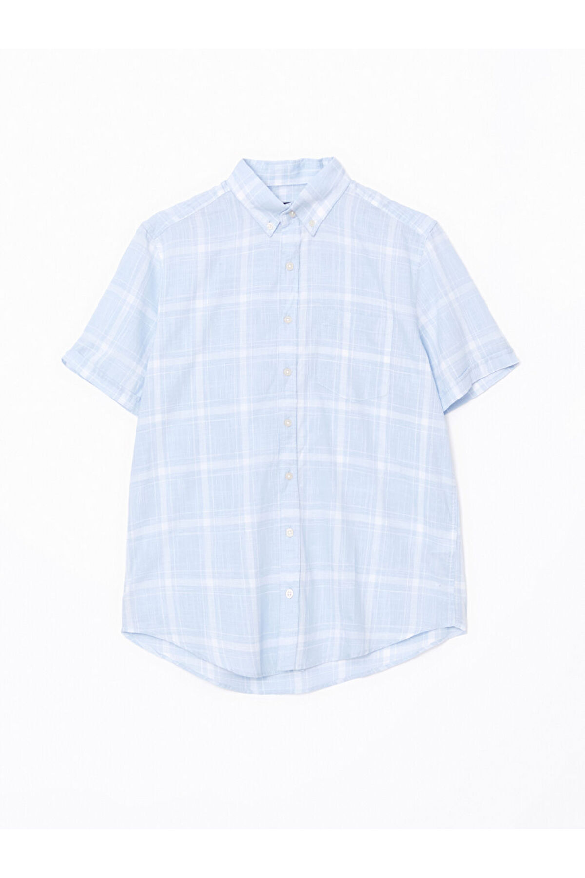LC Waikiki-Regular Fit Short Sleeve Plaid Poplin Men's Shirt 5