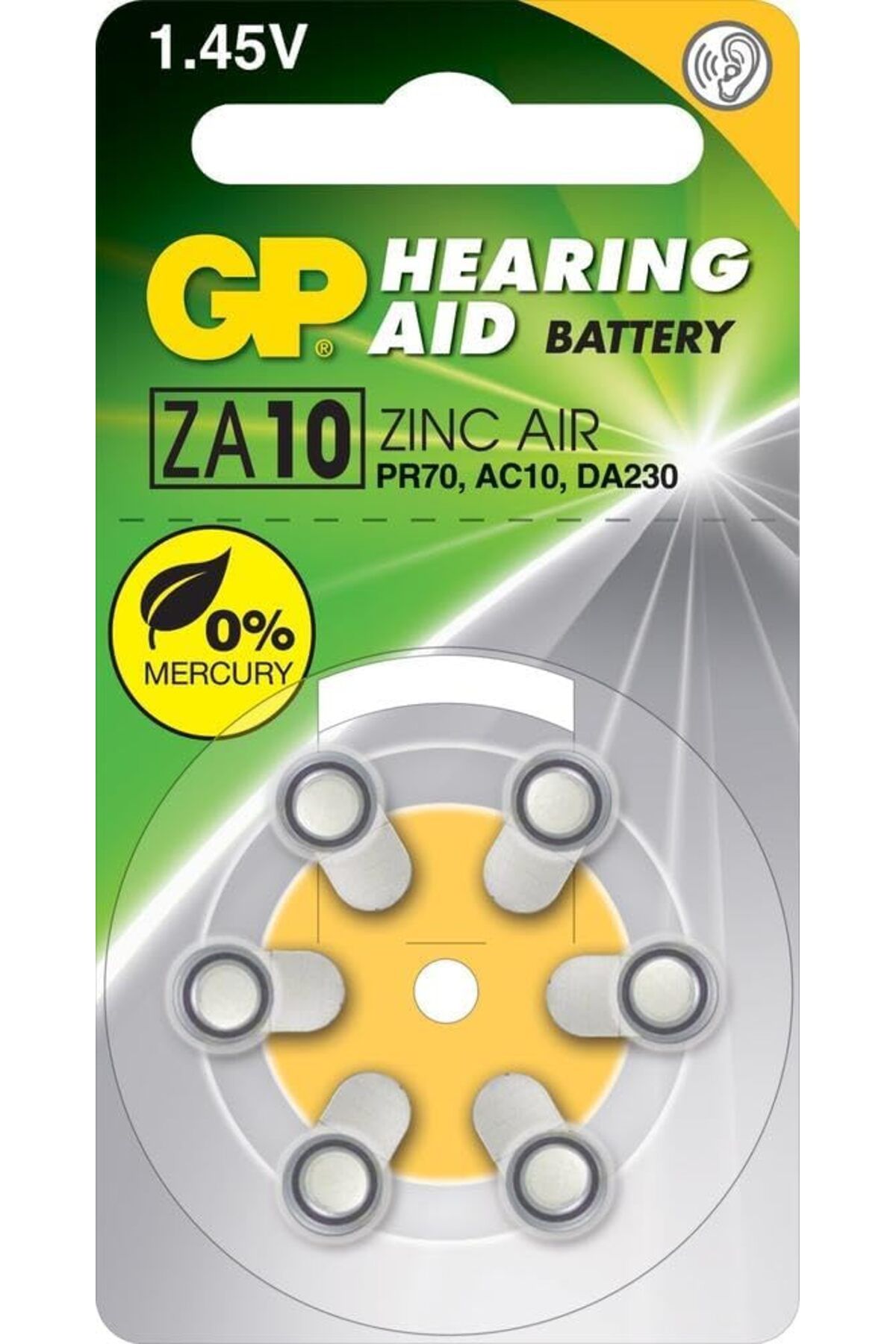 STOREMAX Batteries za10 Da230/Ac10/Za10 Boy İşitme Cihazı Kulaklık Pili, 1.45 Volt, 6'Lı Kart