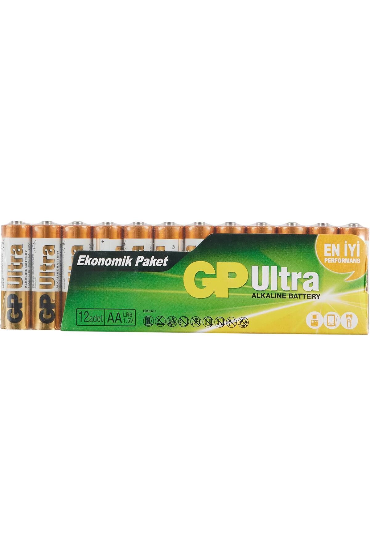 STOREMAX cmllashop Batteries 15AU Ultra Alkalin LR6/E91/AA Kalem Pil, 1.5 Volt, 12'li Paket, Bakır/Siyah/Bey