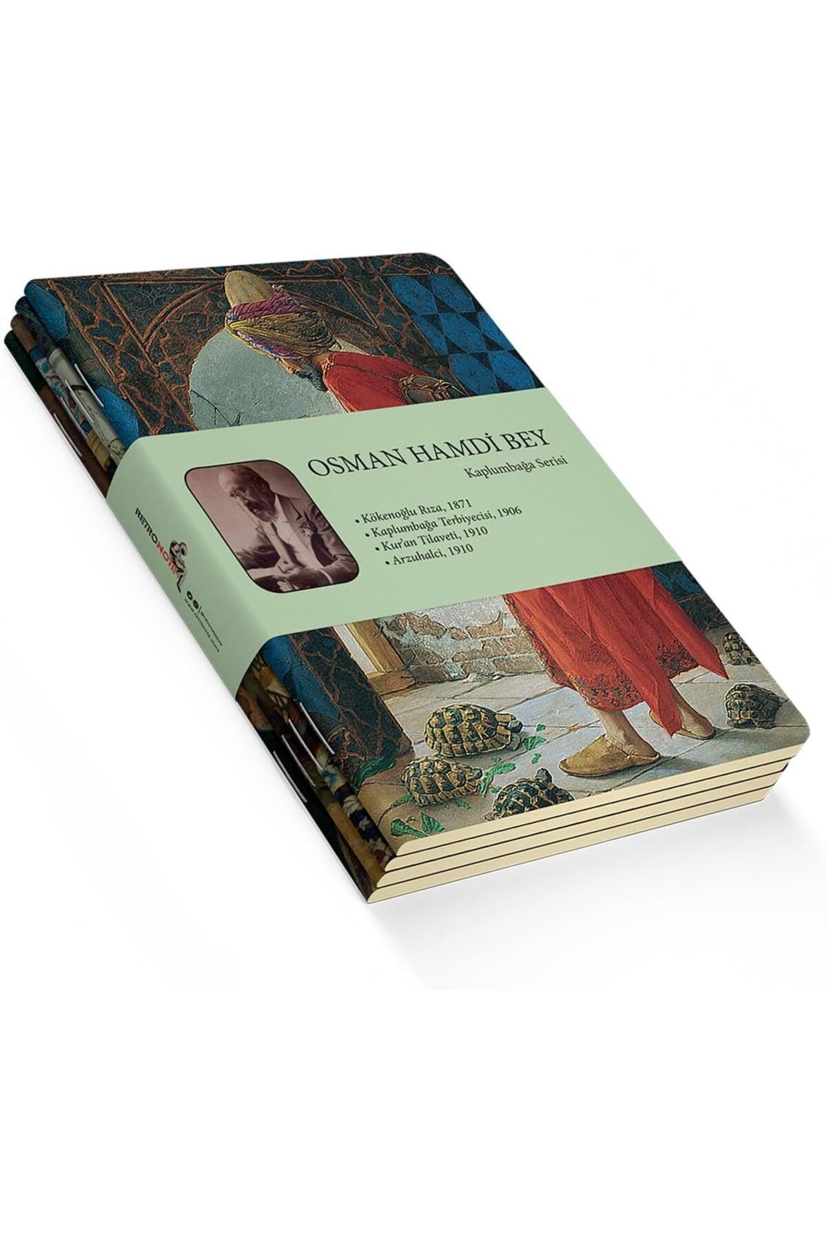 STOREMAX buxystorem Kaplumbağa Serisi - A6, Osman Hamdi Bey 4'lü Defter Seti III, Çizgisiz, Toplam 192 Say