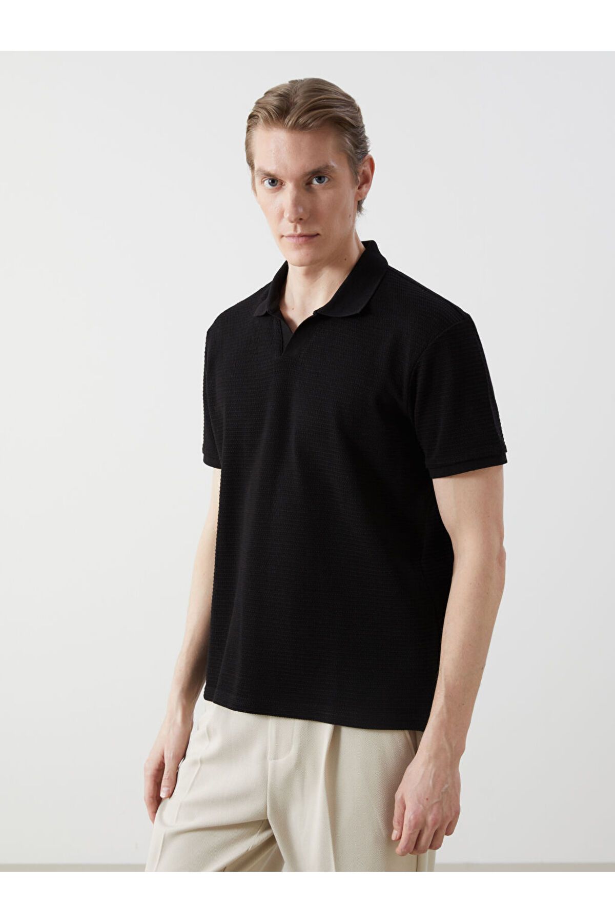 LC Waikiki Yeni Sezon Polo Yaka Kisa Kollu Penye Erkek Tisort - S5EY04Z8
