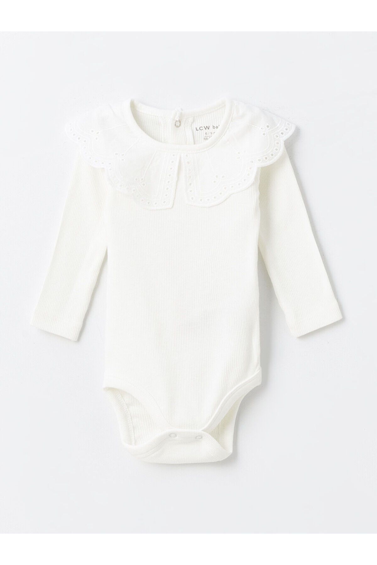 LC Waikiki Bebe Yaka Uzun Kollu Kız Bebek Çıtçıtlı Bodysuit