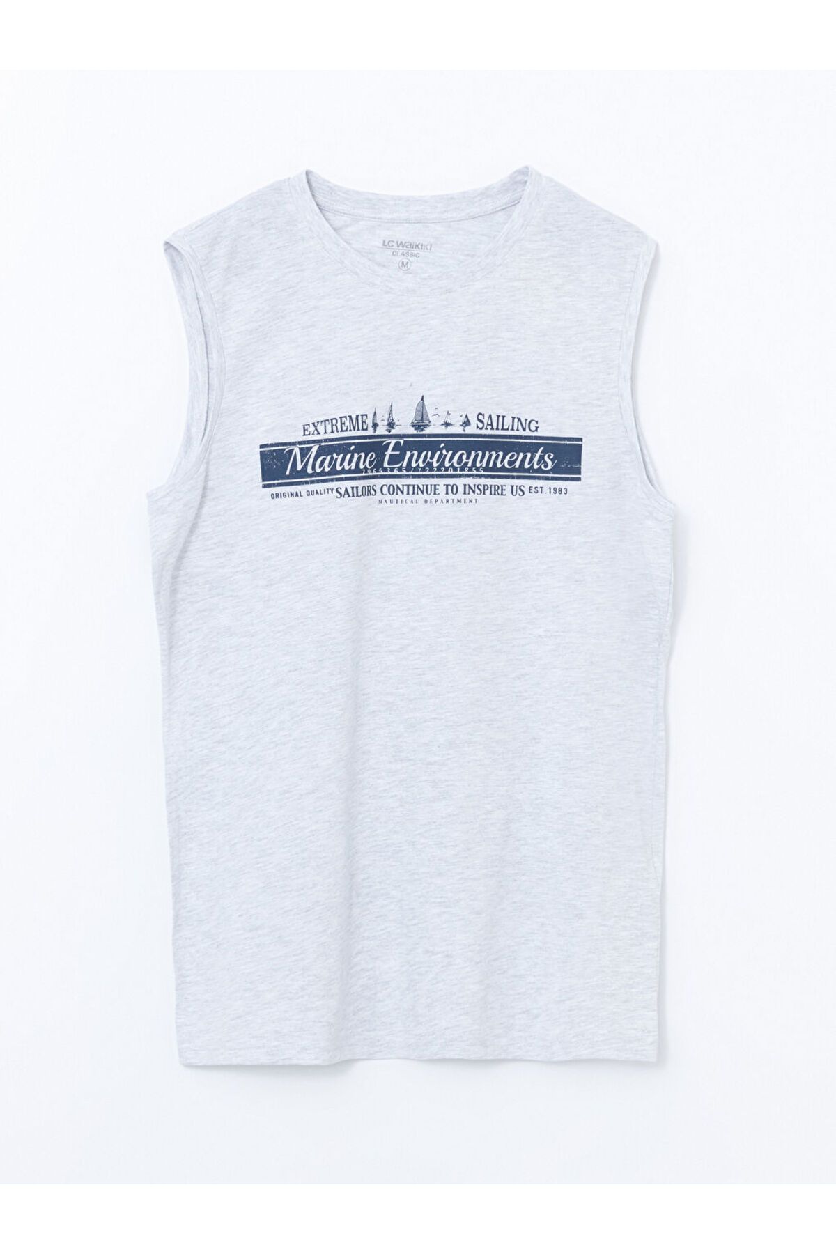 LC Waikiki-Ανδρικό αμάνικο μπλουζάκι με στάμπα New Season Crew Neck - S5H374Z8 5