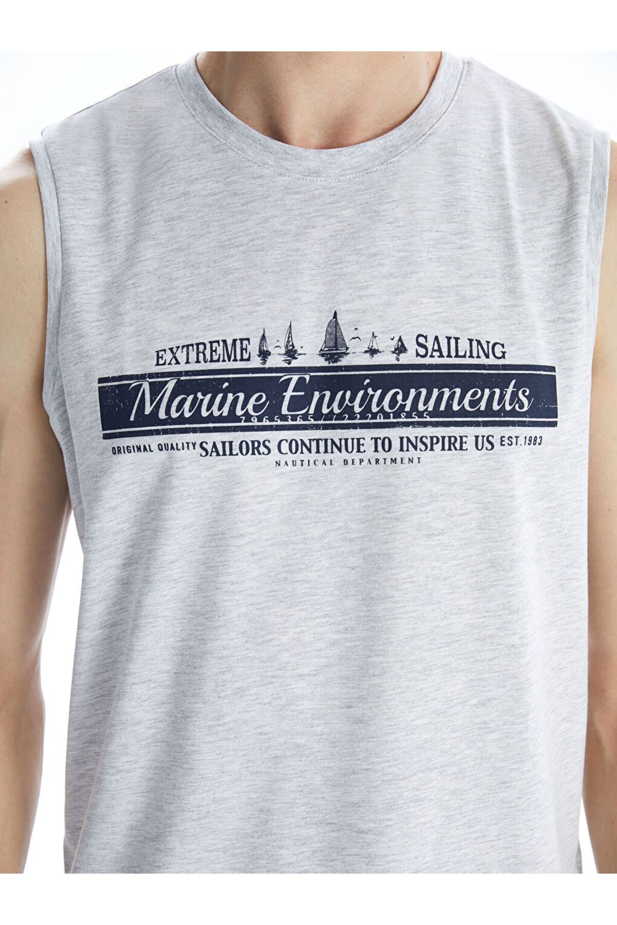 LC Waikiki-Ανδρικό αμάνικο μπλουζάκι με στάμπα New Season Crew Neck - S5H374Z8 3