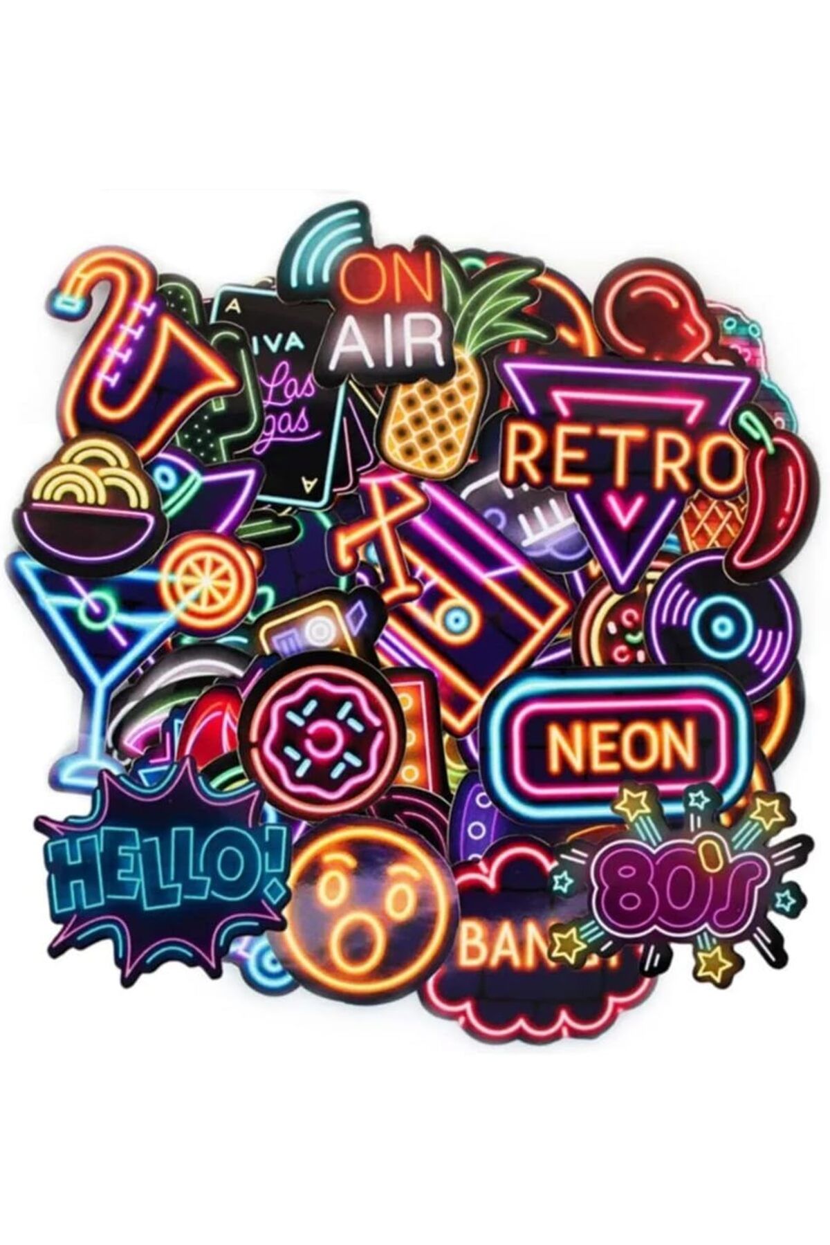 STOREMAX lbstorex Neon Sticker Seti, Laptop Sticker Seti, Kask Sticker Seti, Laptop Çıkartması, Ajanda Sti