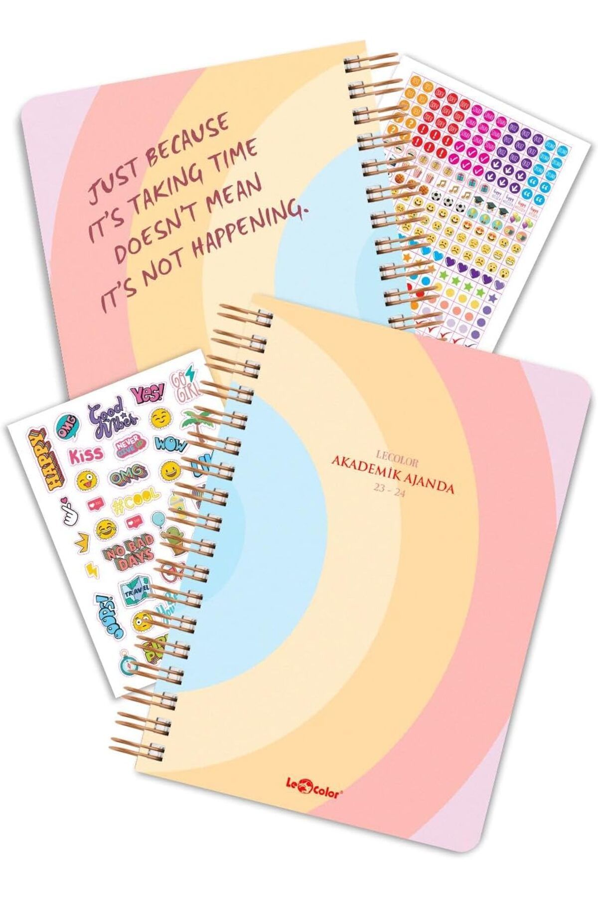 STOREMAX lbstorex Color 17 Aylık Akademik Ajanda 17x24 Spiralli 23/24 Stickerlı Sunny Newdsng 1116818