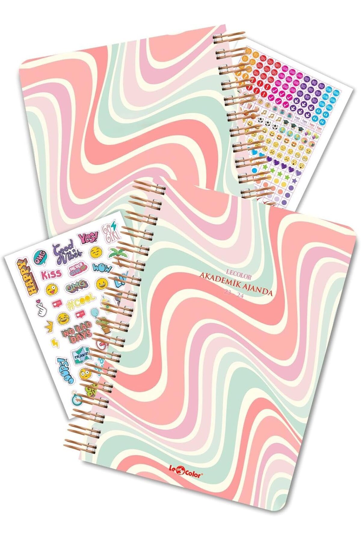 STOREMAX lbstorex Color 17 Aylık Akademik Ajanda 17x24 Spiralli 23/24 Stickerlı Pink Newdsng 1116818