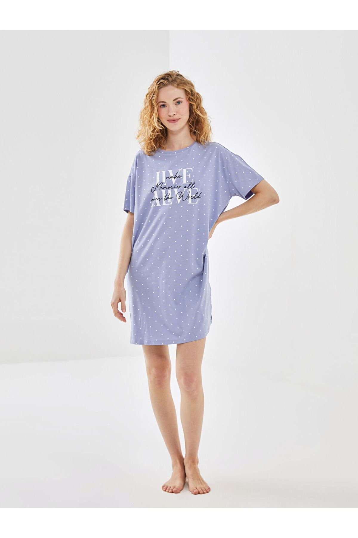 LC Waikiki-LCW DREAM Crew Neck Printed Women's Nightdress 2