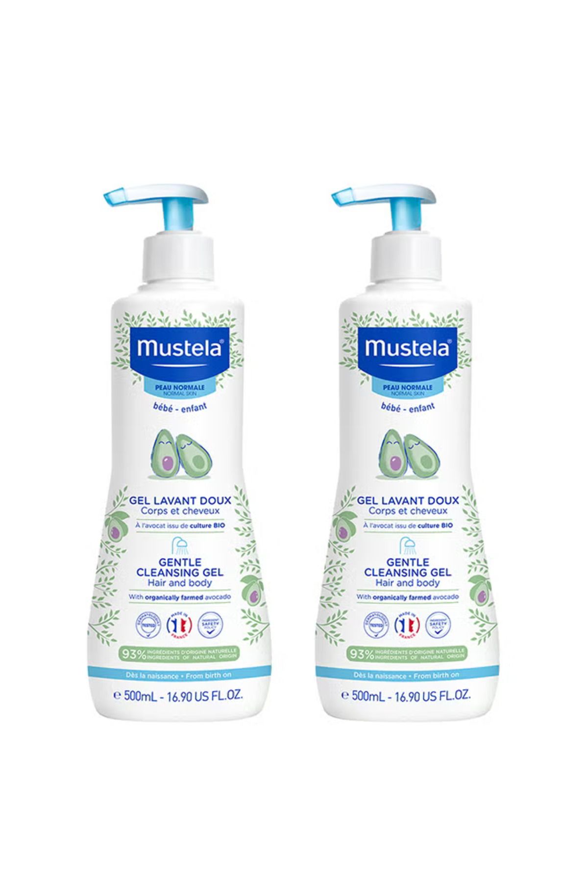 Mustela-Pack Of 2 Gentle Baby Cleansing Gel, 500ml 1