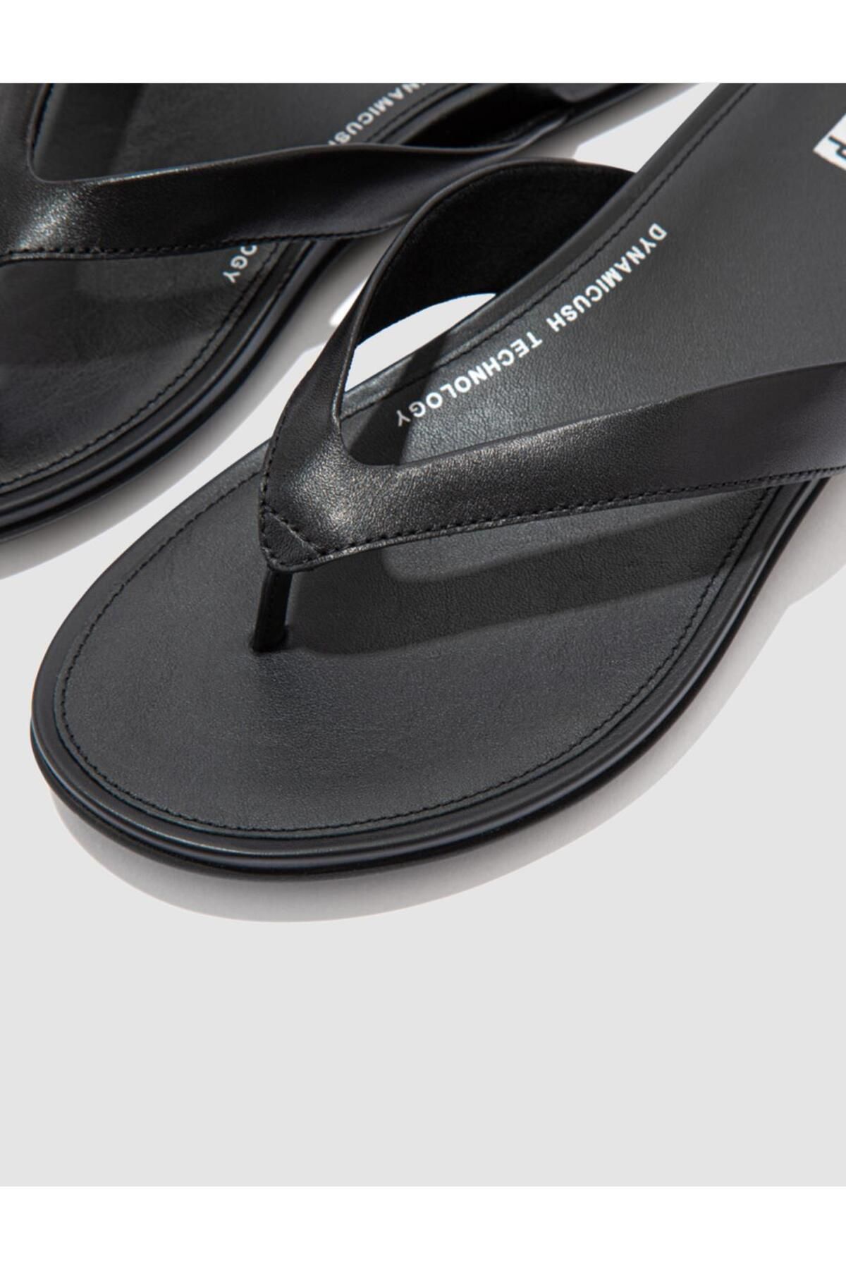 Fitflop-Gracie Eo8 Black Women's Flip Flops Leather Slippers 3